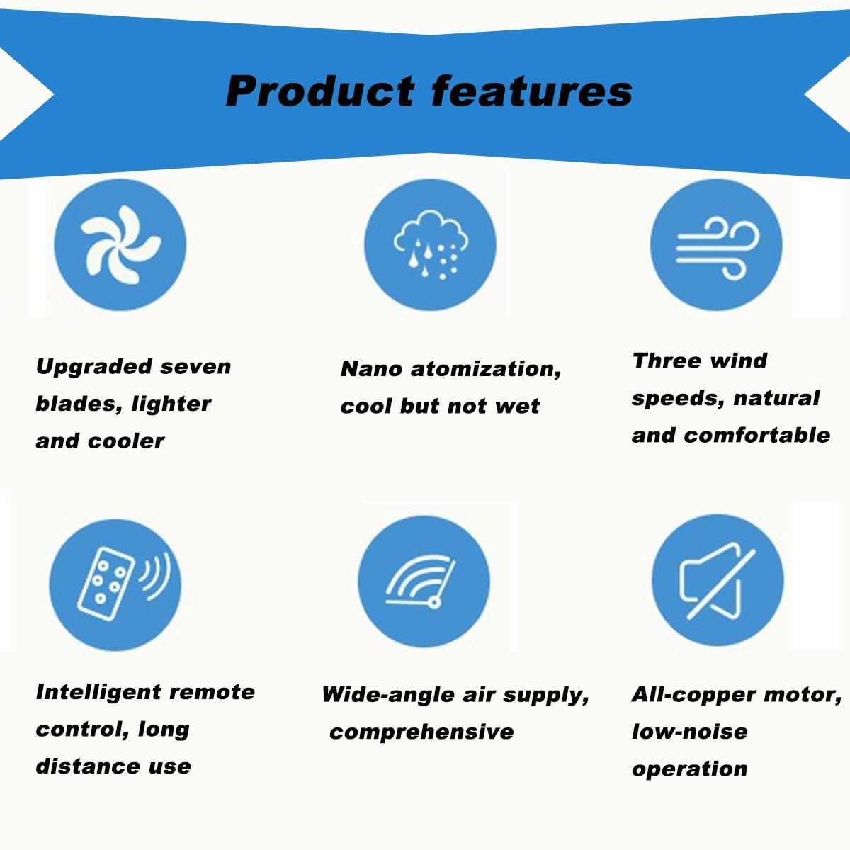 16-Inch Portable Misting Fan with Water Tank & Wheels - 3 Cooling Speeds, 90° Oscillation - Ideal for Outdoor, Greenhouse & Residential Use (7-Leaf Blade)