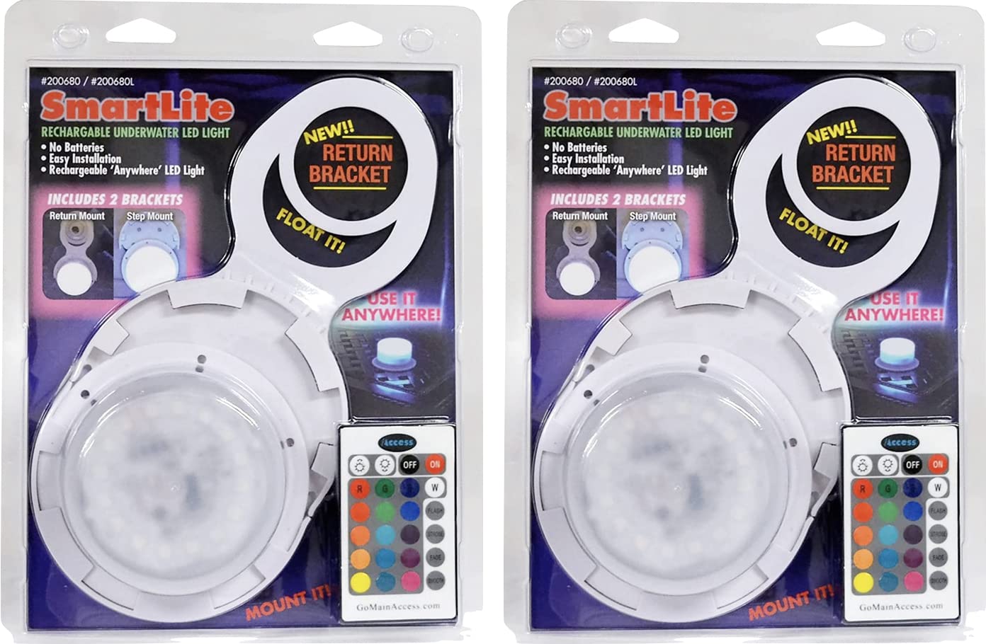 Rechargeable Multi-Color Underwater LED Pool Lights (2-Pack) - Smart Lite for Swimming Pools, Hot Tubs & Backyard Decor - Waterproof, Energy-Efficient Mood Lighting for Parties & Night Swimming