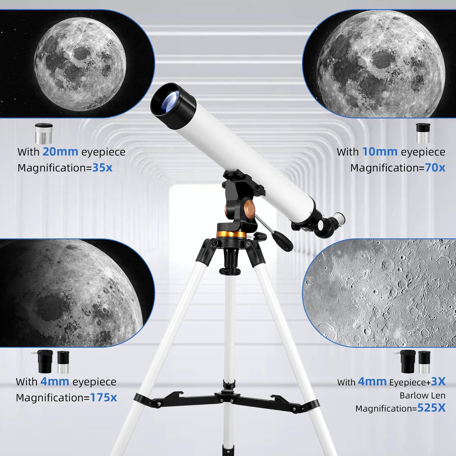 Premium Sararoom Telescope for Adults & Kids - 70mm Aperture 700mm Refractor Astronomy Telescope with Tripod, Phone Adapter & Wireless Remote - Ideal for Stargazing, Moon Watching & Outdoor Travel Adventures
