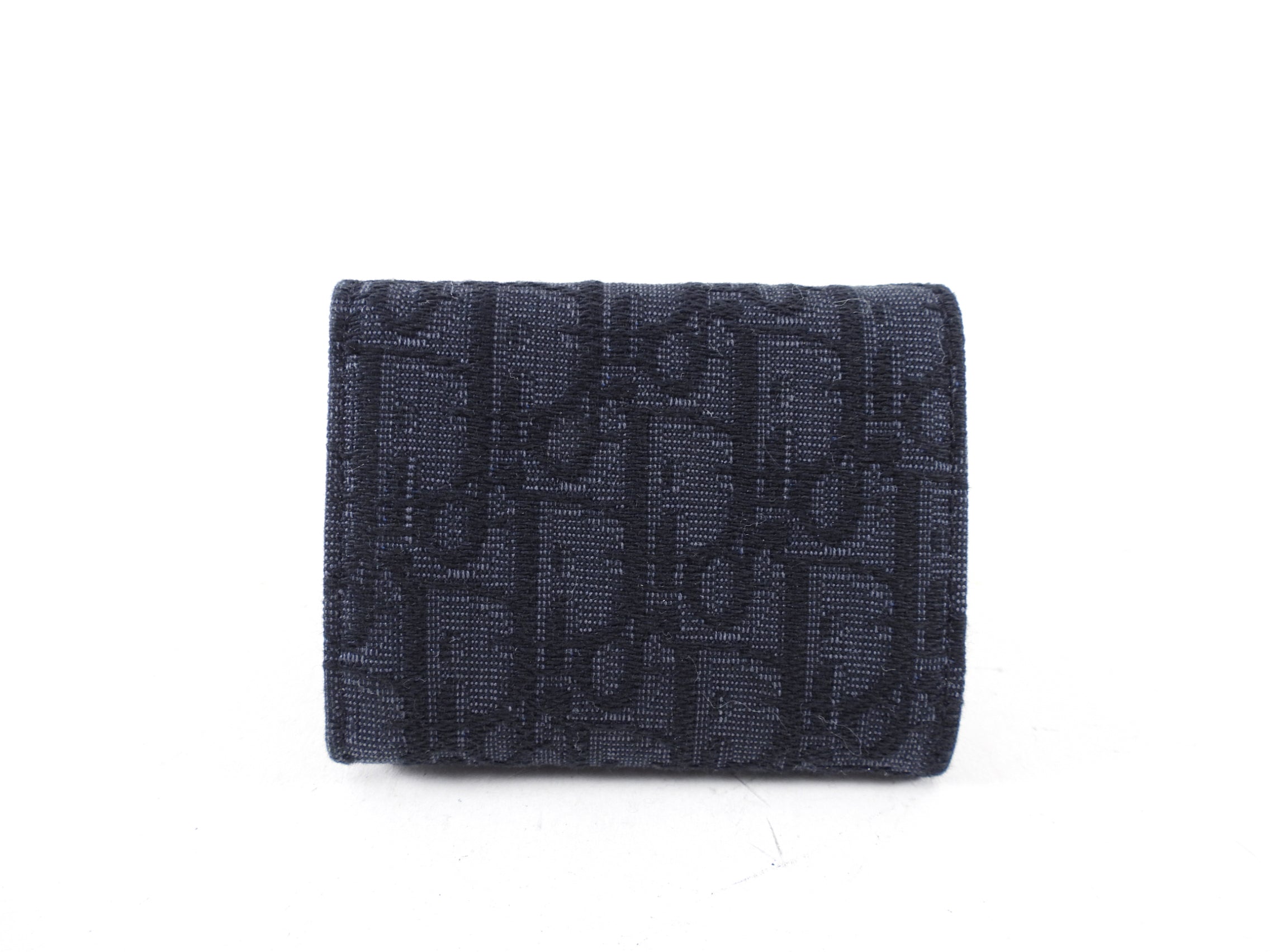 Christian Dior Oblique Canvas Black Trifold Compact Wallet for Women - Luxury Designer RFID Blocking Credit Card Holder - Perfect for Everyday Use & Gift Giving