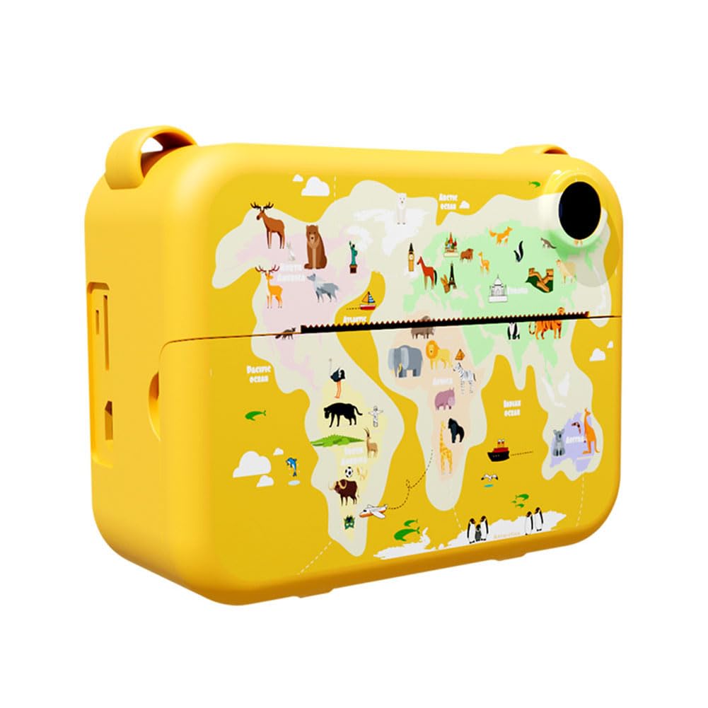 AVZYARDY Instant Print Camera for Kids - Portable Selfie Camera with Print Paper, Fun Toddler Camera Toy for Boys & Girls - Perfect Birthday, Holiday & Travel Gift (Yellow) - Capture Memories at Parties, Vacations & Family Gatherings