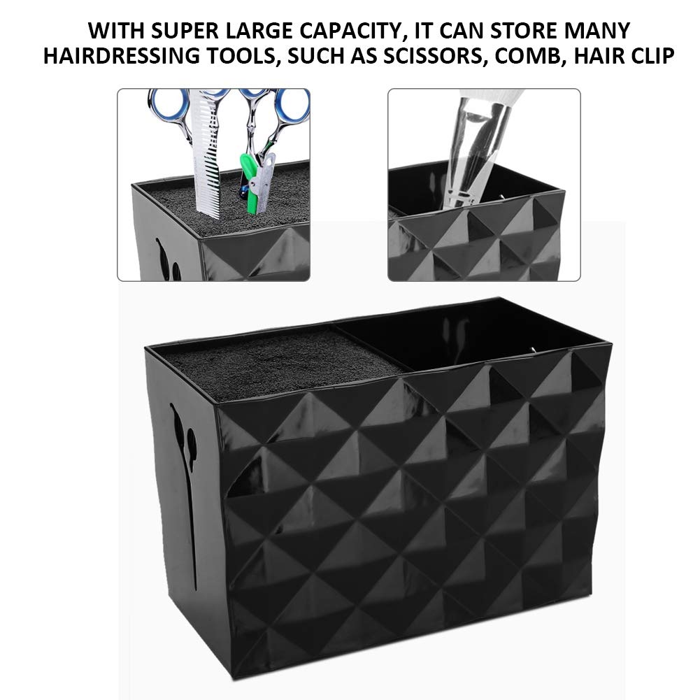 Professional Hair Salon Storage Box - Scissors Comb Hair Clip Organizer Holder for Hairdressing Tools (Black) | Perfect for Salon, Barber Shop & Home Hair Cutting Accessories Storage