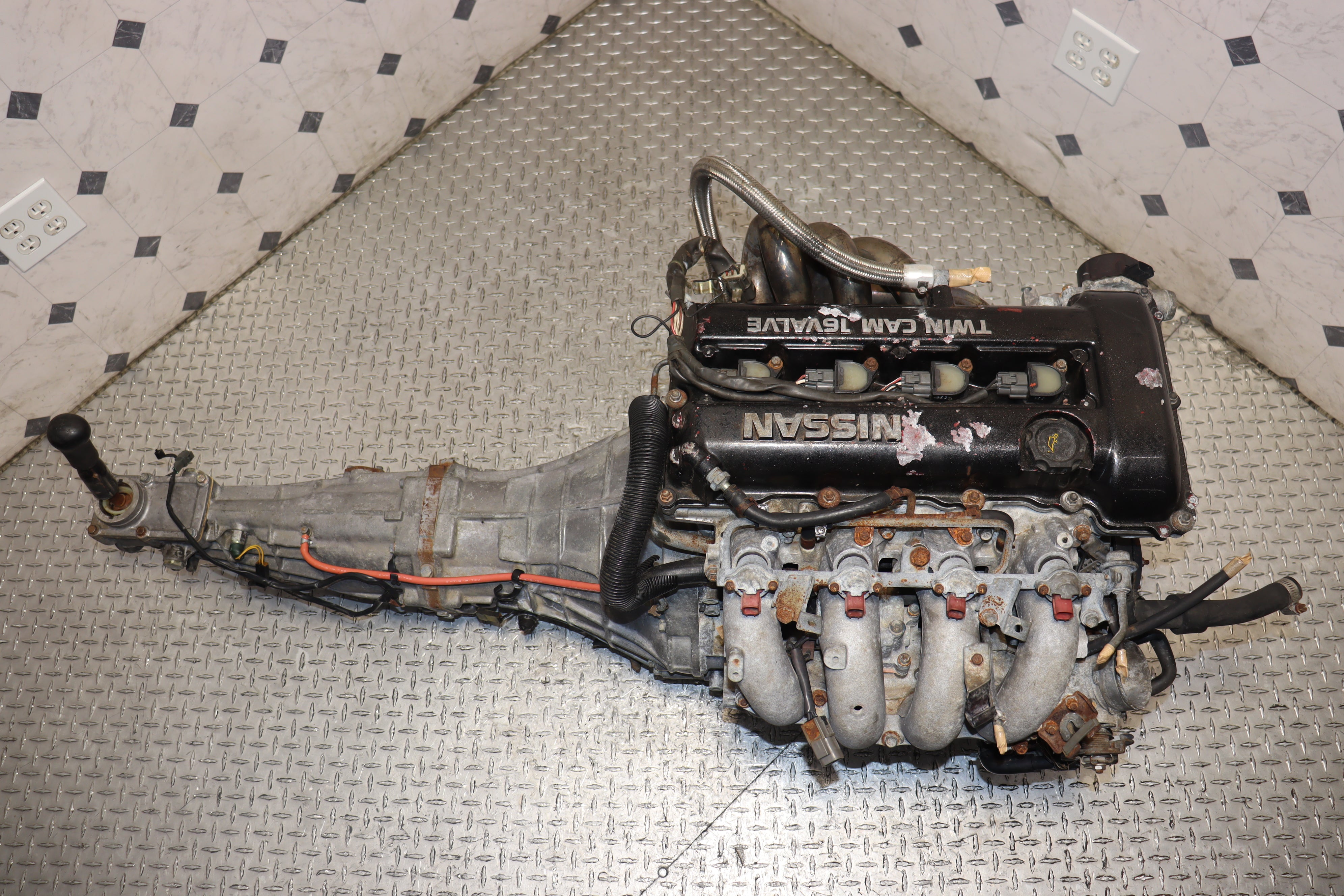 JDM SR20DET Redtop Engine with 5-Speed Manual Transmission for Nissan S13 Silvia 240SX - High Performance Turbocharged Engine Upgrade for Drift & Track Racing