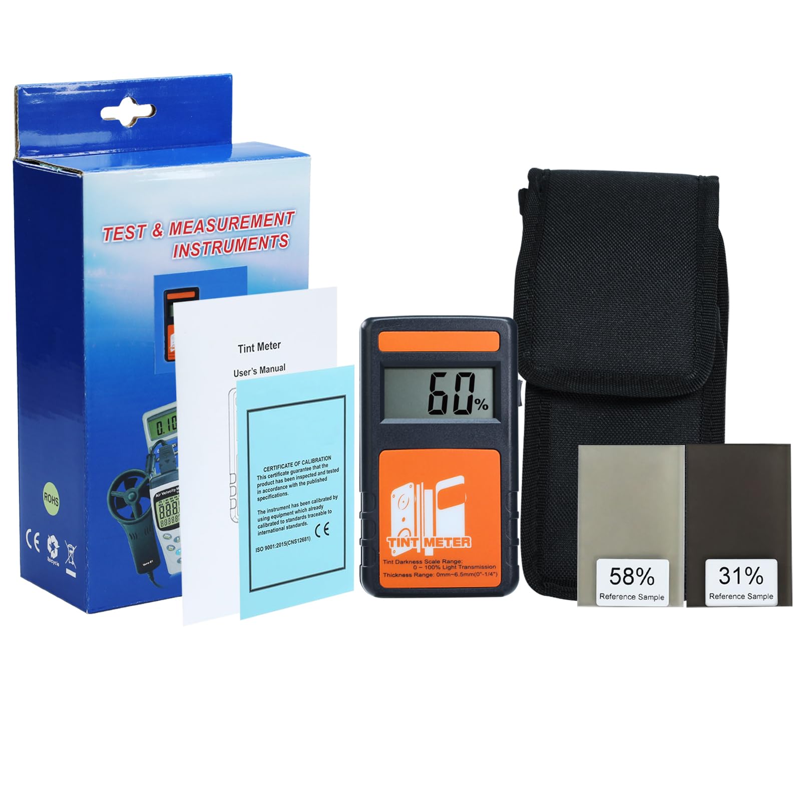 Professional Window Tint Meter - Digital Tint Reader with 100% VLT Accuracy | Continuous Light Transmission Tester for Car Windows, Vehicle Glass & Home Curtains | Perfect for Auto Shops, DIY Car Tinting & Home Privacy Solutions