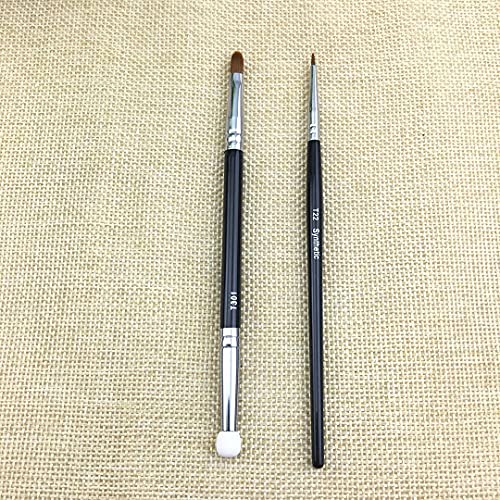 2PCS T22 Fine Concealer Brush & T301 Double-Head Sponge Spot Brush Set - Dark Circle, Eyeliner, Tear Trough Makeup Brushes for Liquid & Gel Eye Makeup - Perfect for Professional & Everyday Beauty Looks