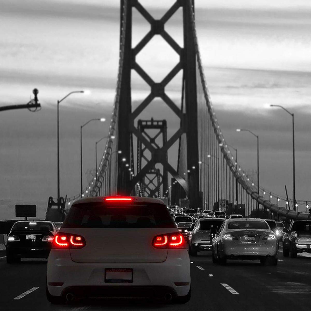 VLAND Full LED Tail Lights for VW Golf 6 MK6 (2010-2014) - Sequential Turn Signal, Red & Clear Lens - Rear Lamp Assembly - Upgrade for Night Driving & Enhanced Visibility