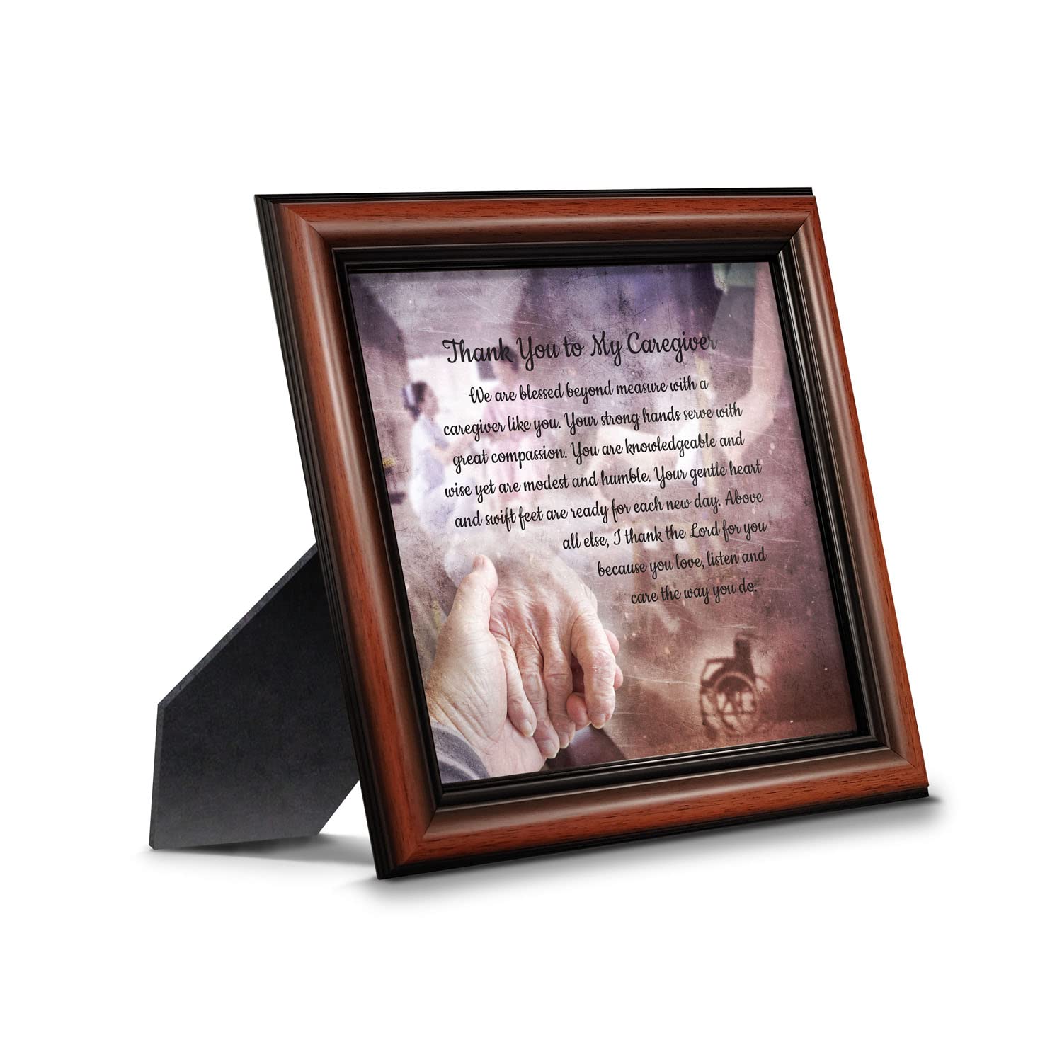 Crossroads Home Décor Thank You to My Caregiver - Inspirational Picture Frame with Thoughtful Message (8671W) - Perfect Gift for Nurses, Doctors, and Caregivers for Appreciation and Home Decor