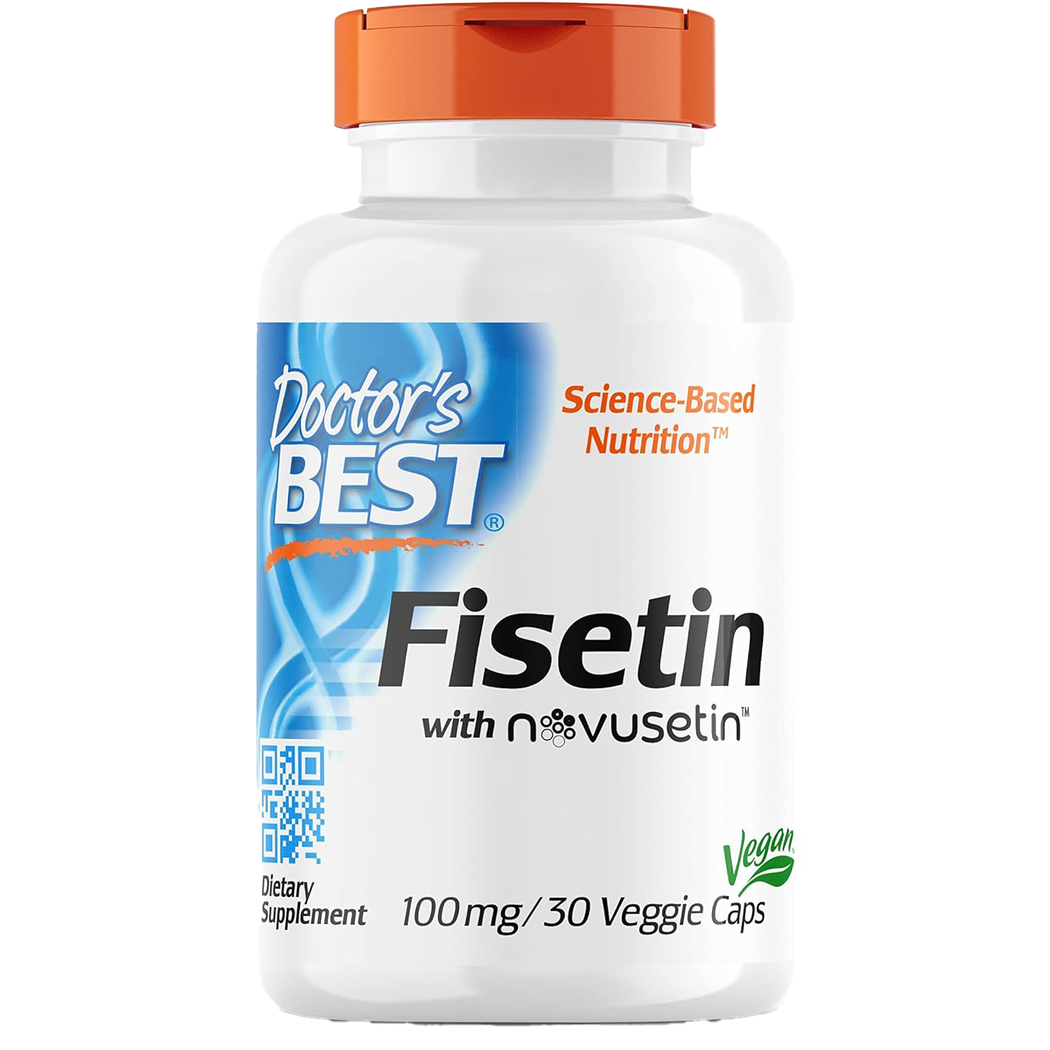 Doctor's Best Fisetin with Novusetin Supplement - 100mg per Serving, 30 Vegan Capsules - Supports Cellular Health & Longevity - Perfect for Anti-Aging & Wellness Routines