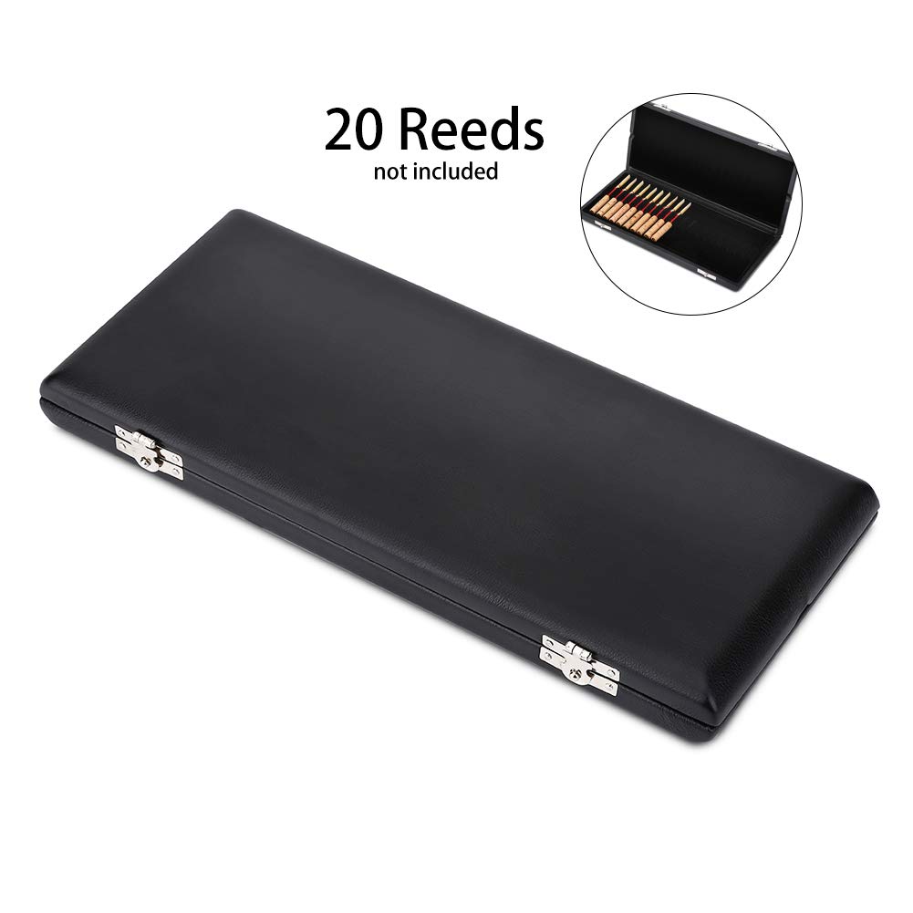 Premium Wooden Oboe Reed Case - Durable Storage Box with Exquisite Cover for 10/12/20 Reeds (20 Sticks Included) - Perfect for Musicians, Students & Professional Oboe Players