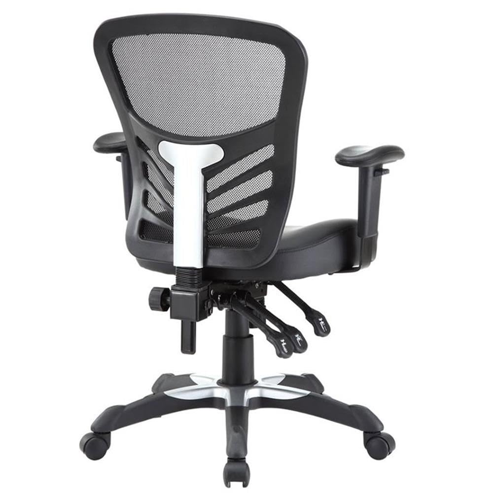 UrbanPro Modern Fabric Mesh Office Chair - Ergonomic Black Desk Chair for Home & Office, Comfortable Adjustable Swivel Task Chair with Lumbar Support for Long Hours Sitting