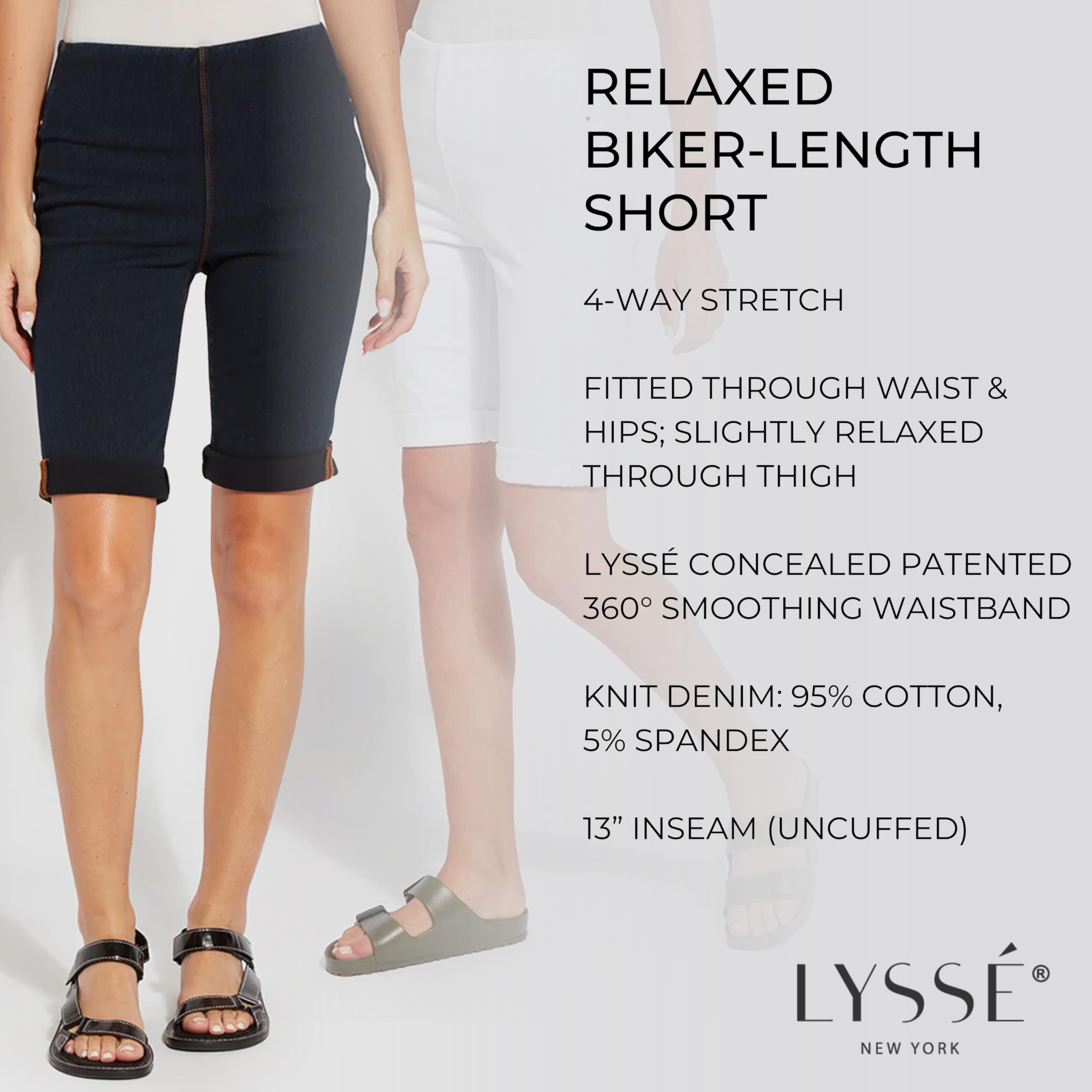 Lysse Women's Boyfriend Shorts - Soft & Comfortable Lounge Shorts for Women, White, Large US - Perfect for Relaxing at Home, Yoga, and Casual Outings
