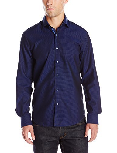 Stone Rose Men's Long Sleeve Waffle Texture Woven Shirt - Casual Button Down Shirt for Men - Perfect for Fall & Winter Layering, Office Wear and Outdoor Activities