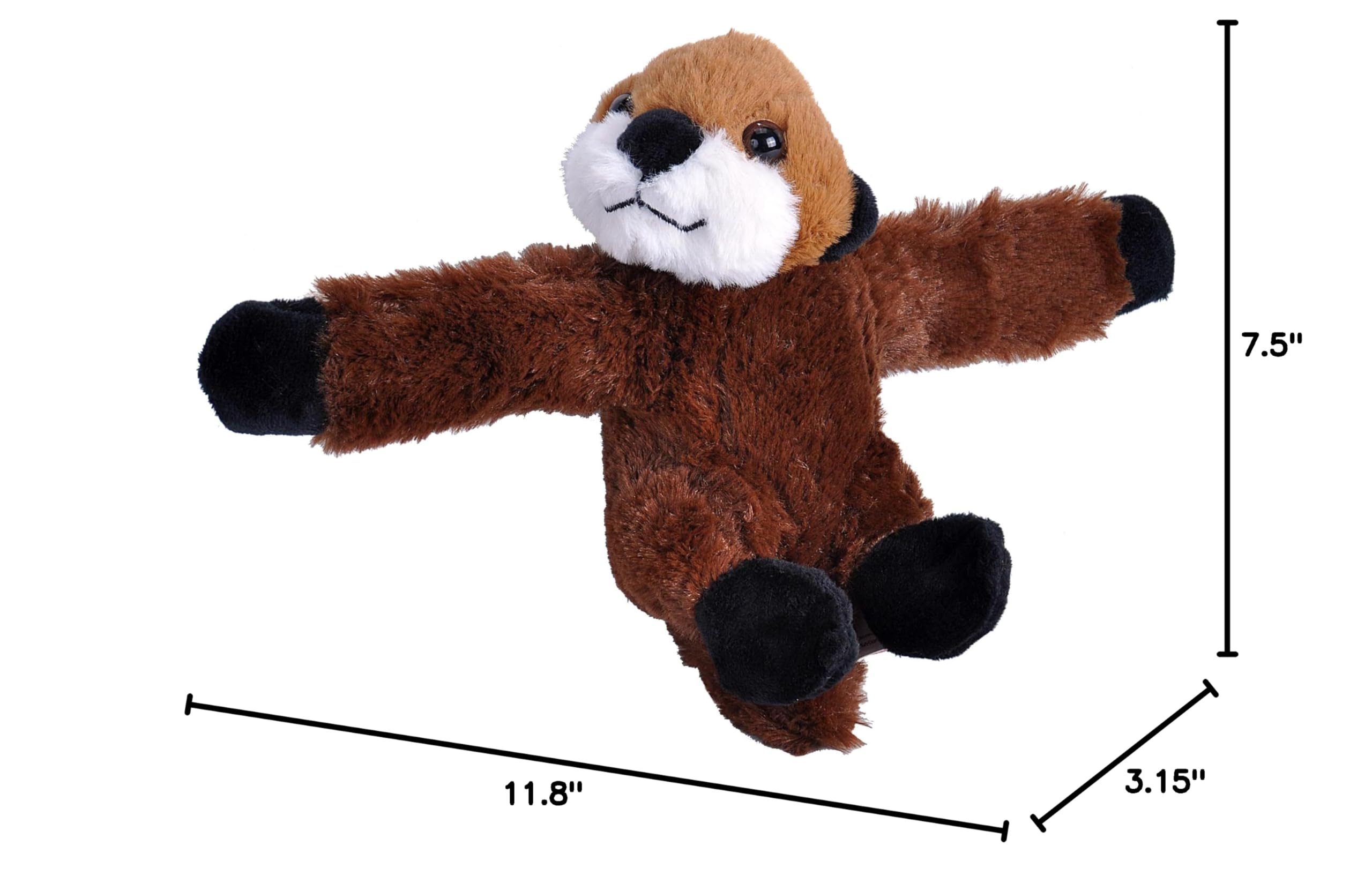 Wild Republic Huggers Otter Plush Toy - 8 Inch Soft Stuffed Animal with Slap Bracelet for Kids | Cute Gift for Birthdays, School Rewards & Cuddling Companion