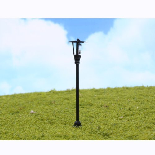 1:150 Scale Miniature Black N Gauge Model Lamppost Lights - Pack of 10 for Train Set Scenery, Diorama Displays & Christmas Village Decorations