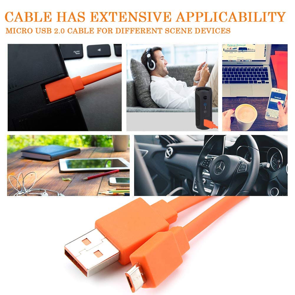 Premium Micro USB Charging Cable - Fast Charging & Durable Cord Compatible with JBL Wireless Speakers | Perfect for Home, Office & Travel Use