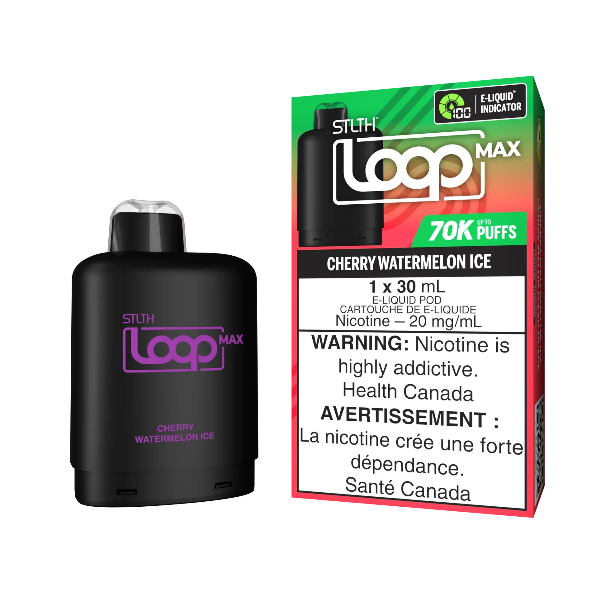 STLTH Loop MAX 70k Disposable Vape - Cherry Watermelon Ice Flavor | Long-Lasting 7000 Puffs | Perfect for On-The-Go Vaping & Social Relaxation