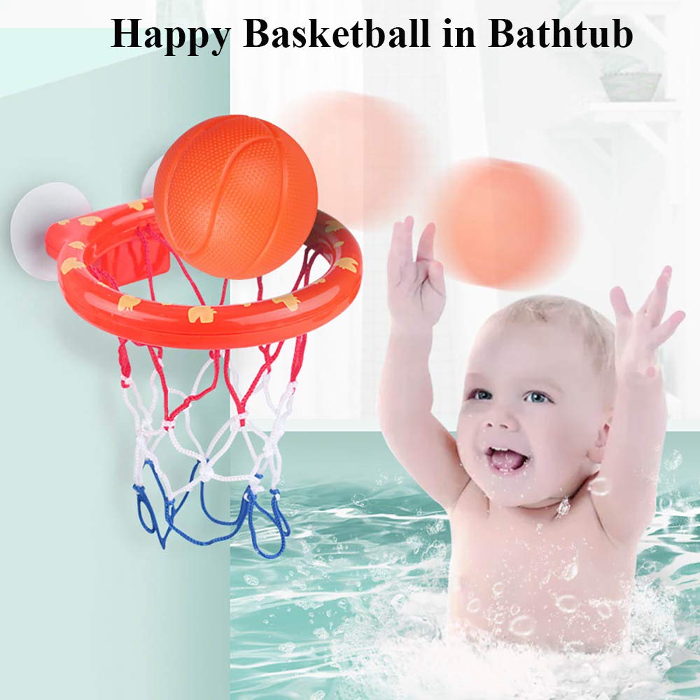 Kids Bathtub Basketball Hoop & Water Play Set - Educational Bath Toy for Toddlers, Foam Beach Swimming Pool Toy for Baby - Perfect for Bath Time Fun & Indoor Water Play Activities