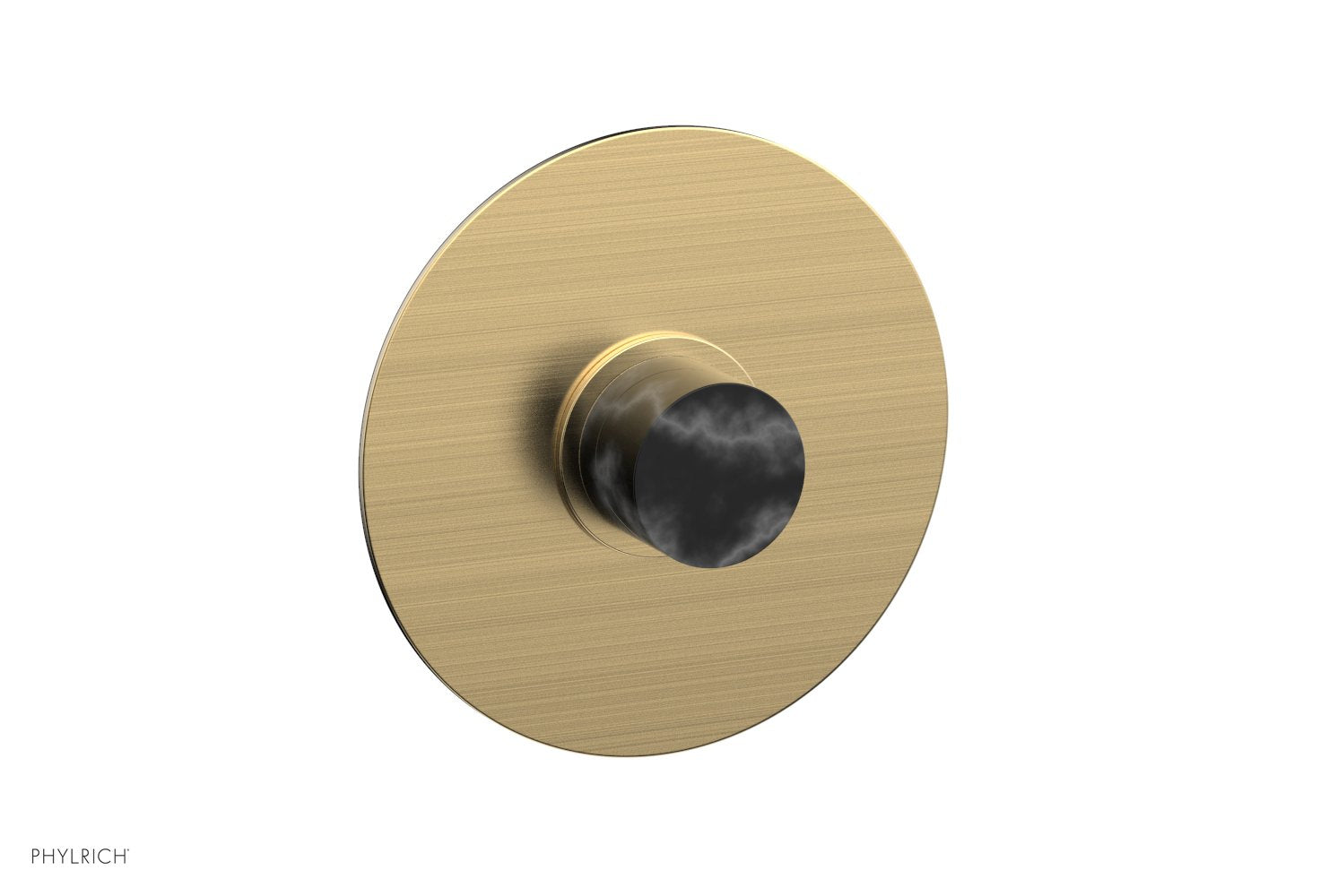 BASIC II Pressure Balance Round Shower Plate & Handle Trim Kit - Black Marble Handle 4 182 - Perfect for Modern Bathroom Renovations and Spa-Like Shower Experiences