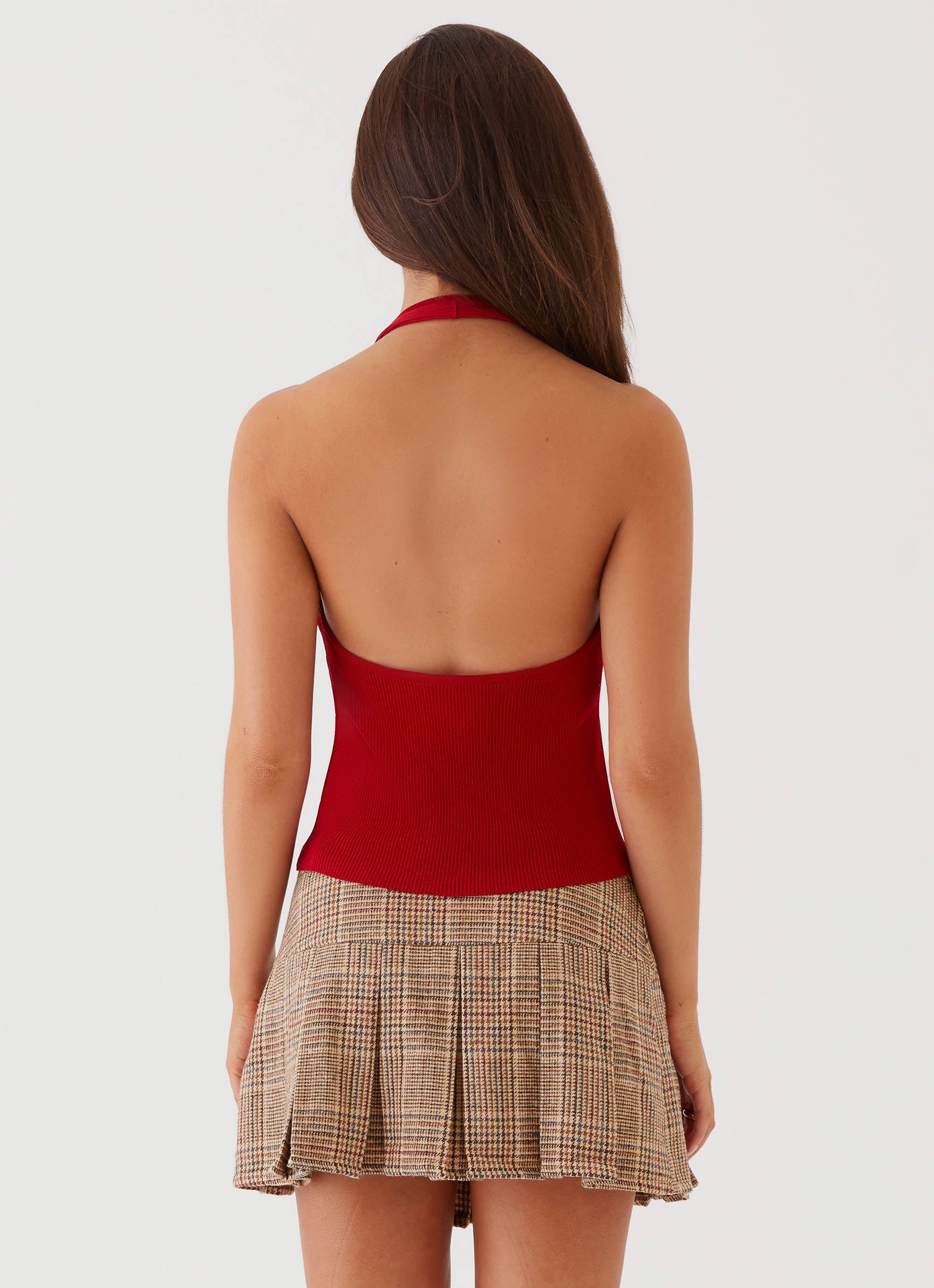 Bettie Knit Halter Top for Women - Sexy Red Summer Crop Top | Perfect for Beach, Party & Casual Wear