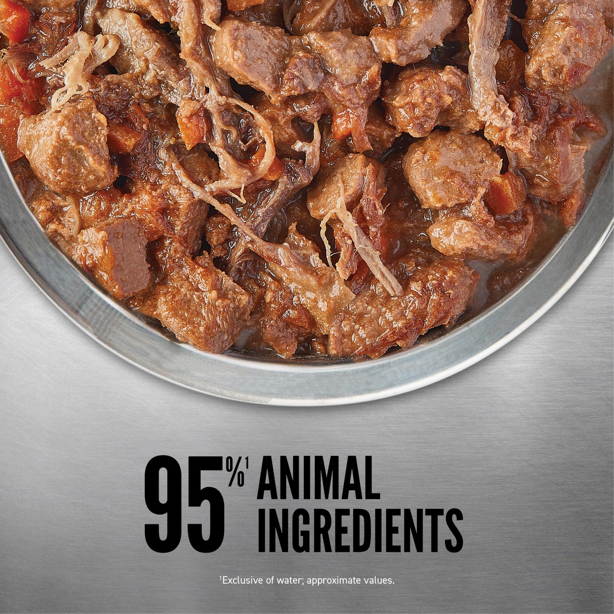 ORIJEN Grain Free Wet Dog Food - Beef Recipe Stew with Shredded Beef & Eggs | WholePrey Ingredients | 12.8oz (Pack of 12) | High Protein Meal for Adult Dogs | Perfect for Picky Eaters & Sensitive Stomachs
