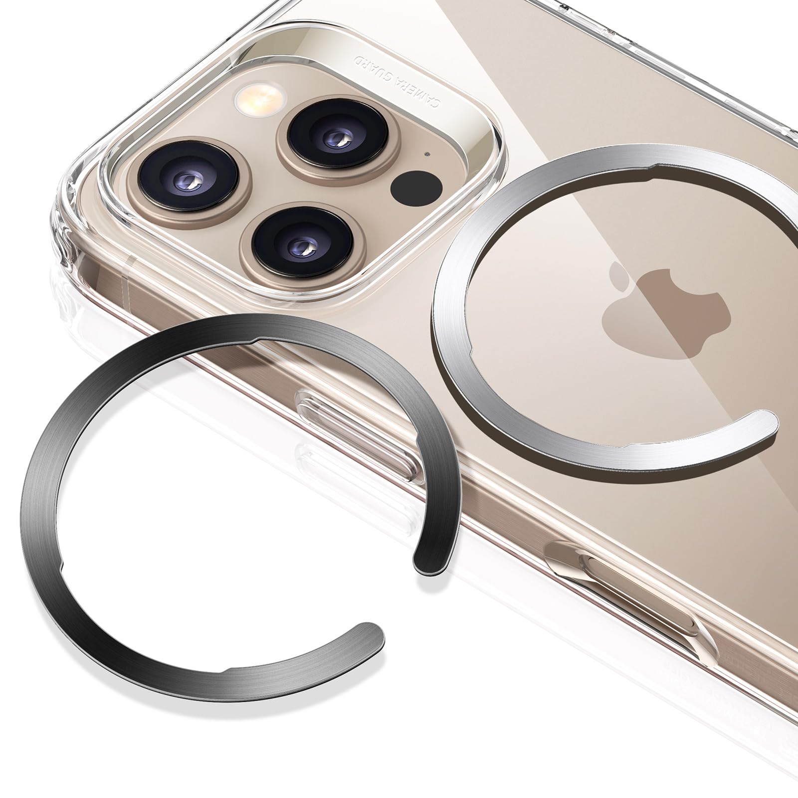 Ultra-Thin 0.4mm ESR MagSafe Ring Sticker - 2 Pack Universal Magnetic Wireless Charger Conversion Kit for iPhone 16/16e/15/14/13/12 & Galaxy S24/S23 - Perfect for Home, Office & Travel Use - Black & Silver MagSafe Accessories