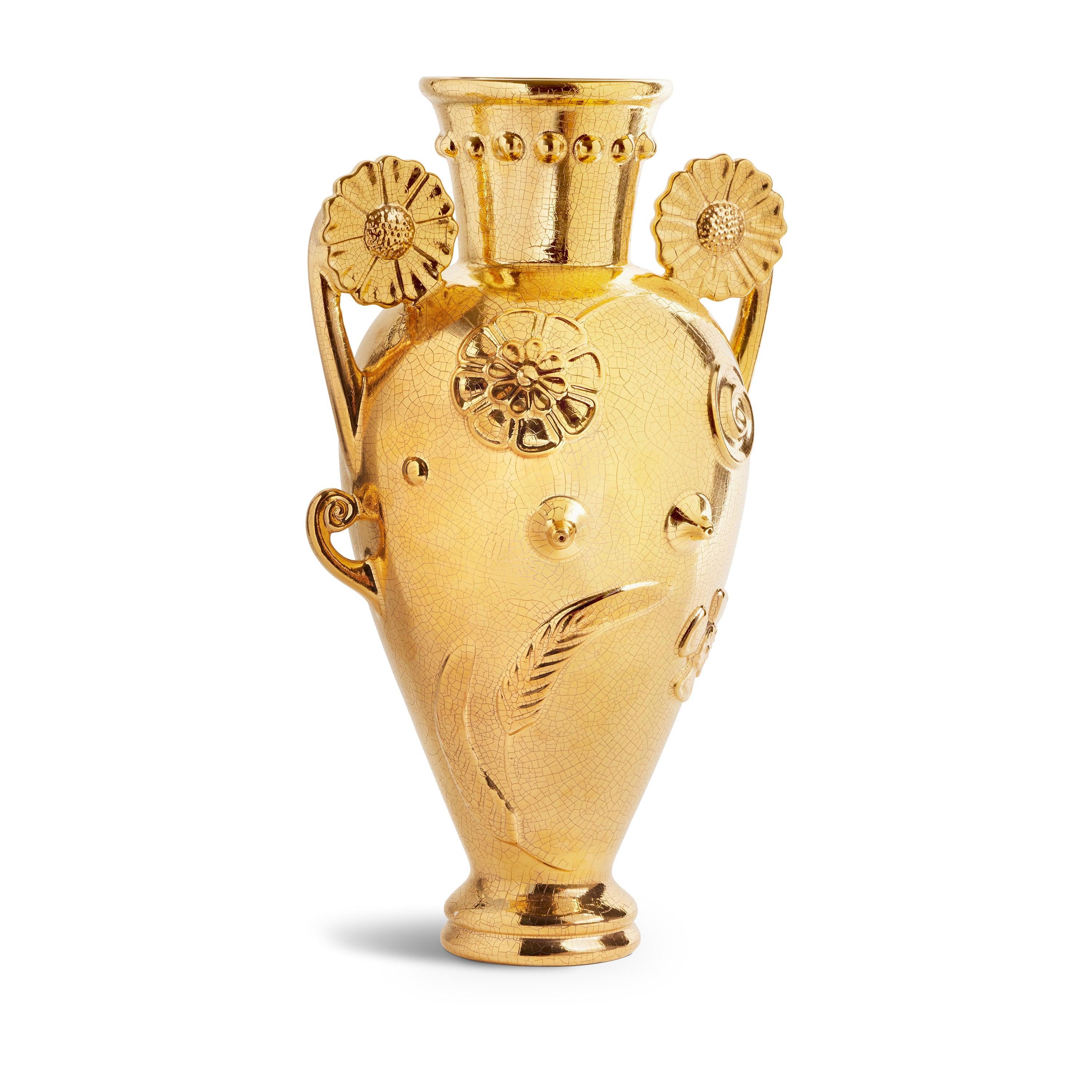 Exclusive Pantheon Persephone Gold Amphora Vase - Perfect for Greek Mythology Decor, Wedding Centerpieces & Luxury Home Accents