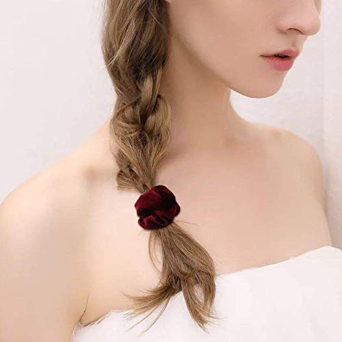 PABULUM Velvet Hair Scrunchies for Women & Girls - 12 Pack Multicolor Hair Bands for VSCO Style, School, Work & Everyday Use