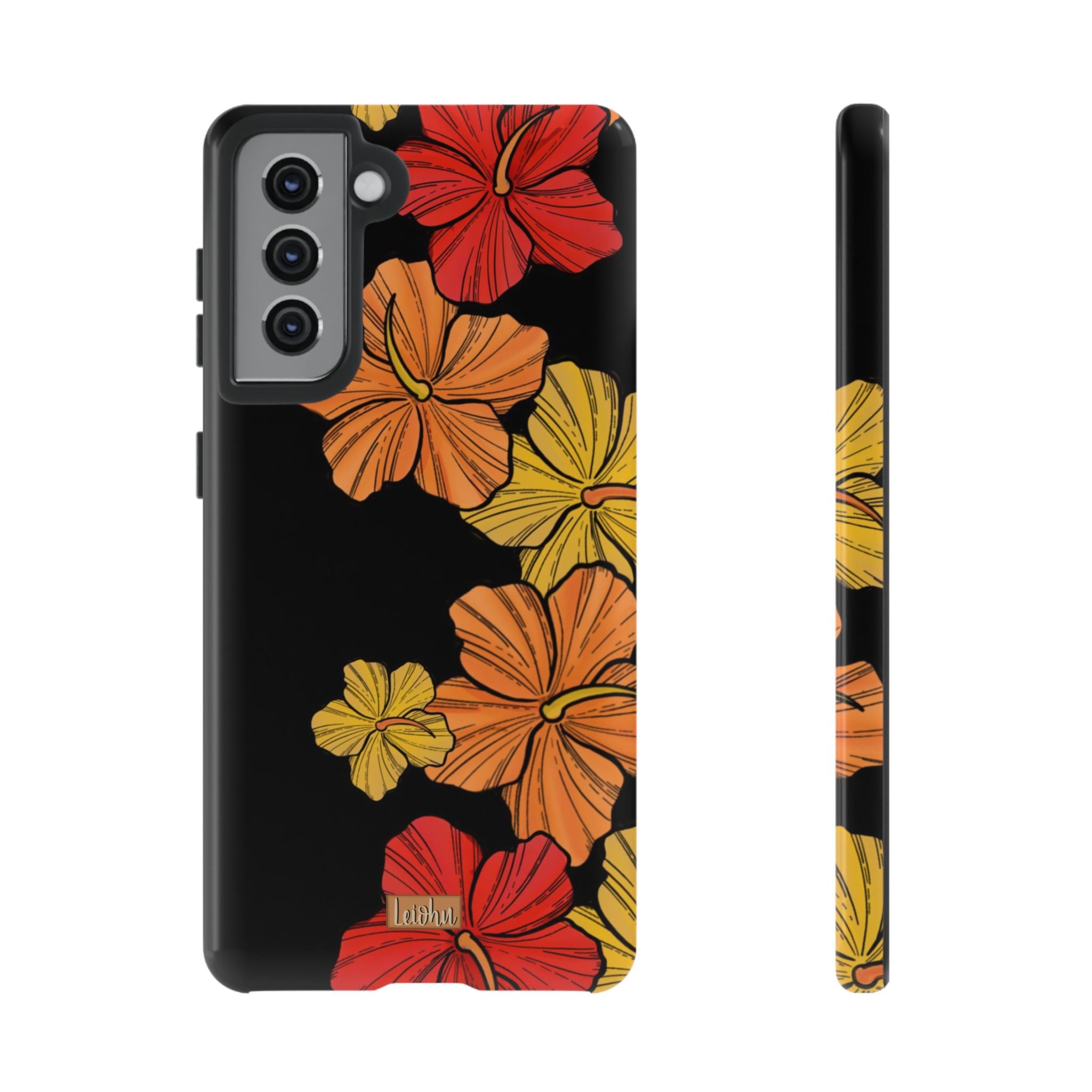 Vintage Hibiscus Pattern Samsung Galaxy Phone Case - Stylish Protective Cover for Galaxy S21/S20/S10/Note 20 - Perfect for Everyday Use, Travel & Gifting