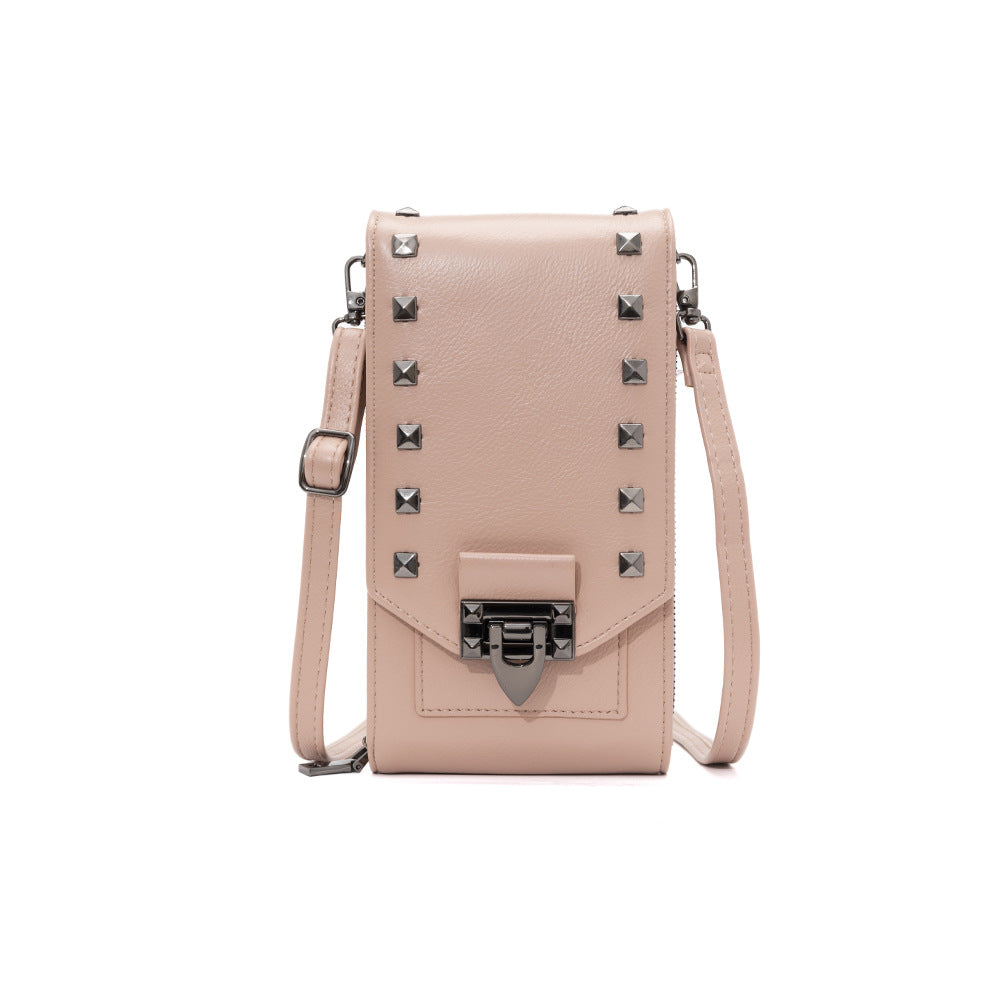 Stylish Women's Solid Color Crossbody Shoulder Bag with Rivet Design - Perfect for Phone, Wallet & Essentials - Ideal for Work, Travel & Daily Use