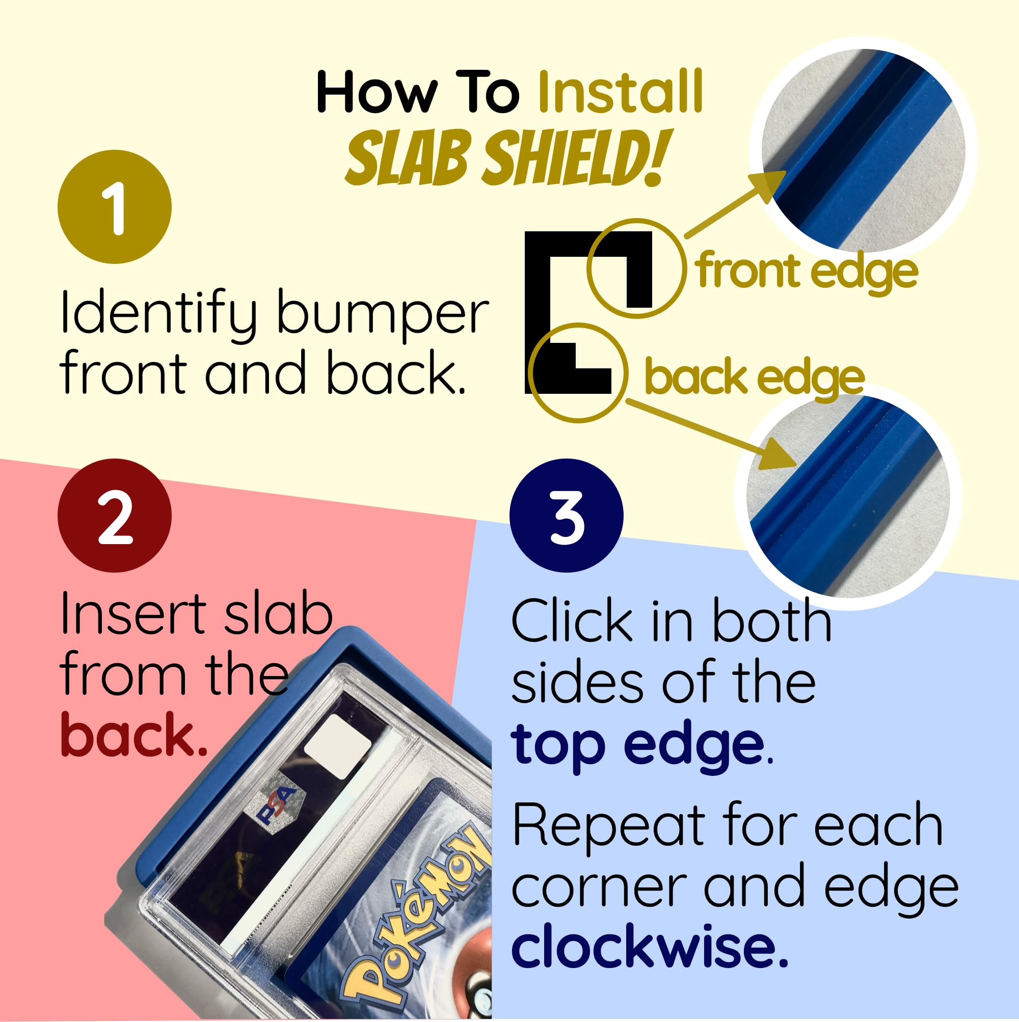 PSA Graded Card Bumper Guard - Light Blue Edge Protector for Collectible Trading Cards | Shield & Protect Your Slab Graded Cards | Perfect for Display Cases, Storage & Transport (1-Pack)