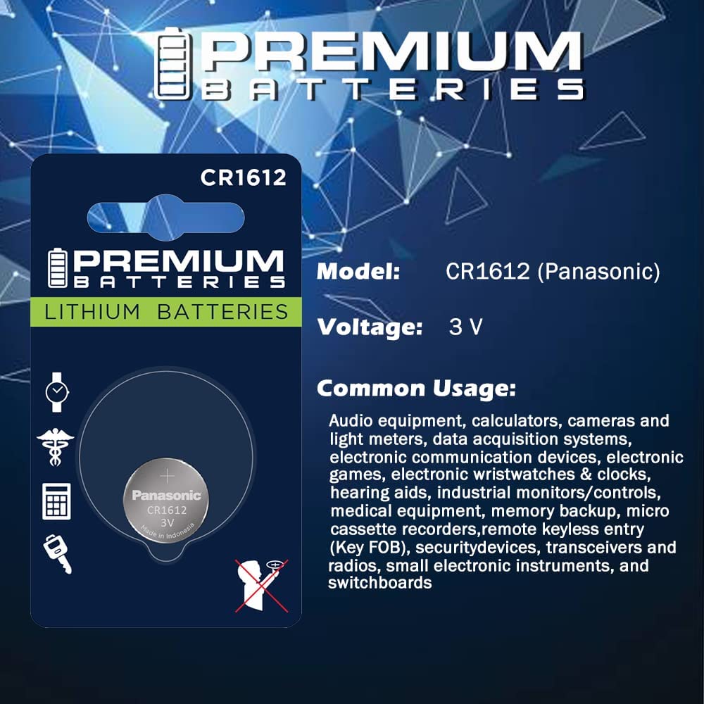 Premium CR1612 3V Lithium Coin Cell Battery - High Capacity, Japanese Engineered (1 Pack) - Perfect for Watches, Calculators, Key Fobs & Small Electronics