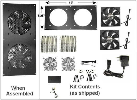 Coolerguys Dual 120mm PC Cooling Fans Kit with Pre-Set Thermal Controller CG-1202P - Perfect for Gaming PC, Computer Case & Cabinet Cooling System