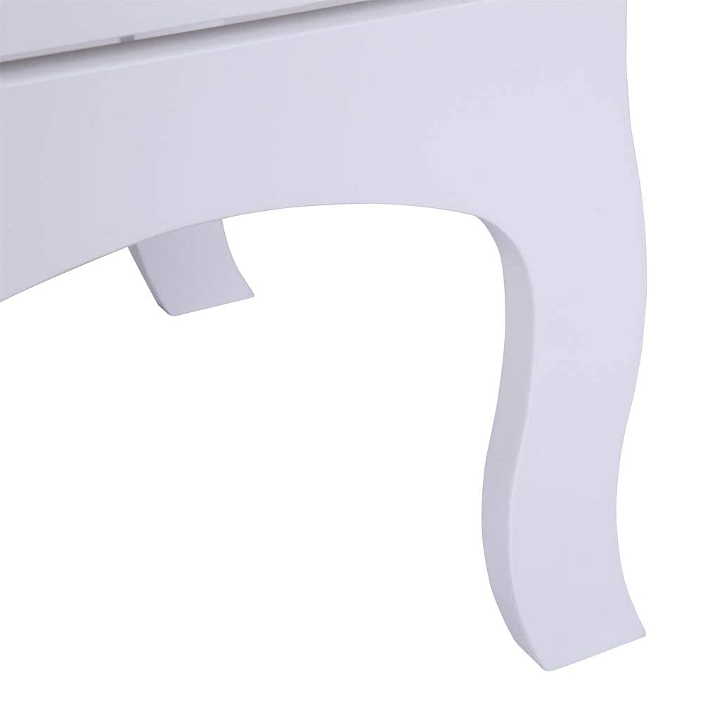 Farmhouse Nightstand with 2 Drawers - White Wooden Bedside Table for Bedroom, Living Room & Dorm | Sturdy Storage End Table for Sofa, Perfect for Reading Lamps, Books & Bedroom Essentials