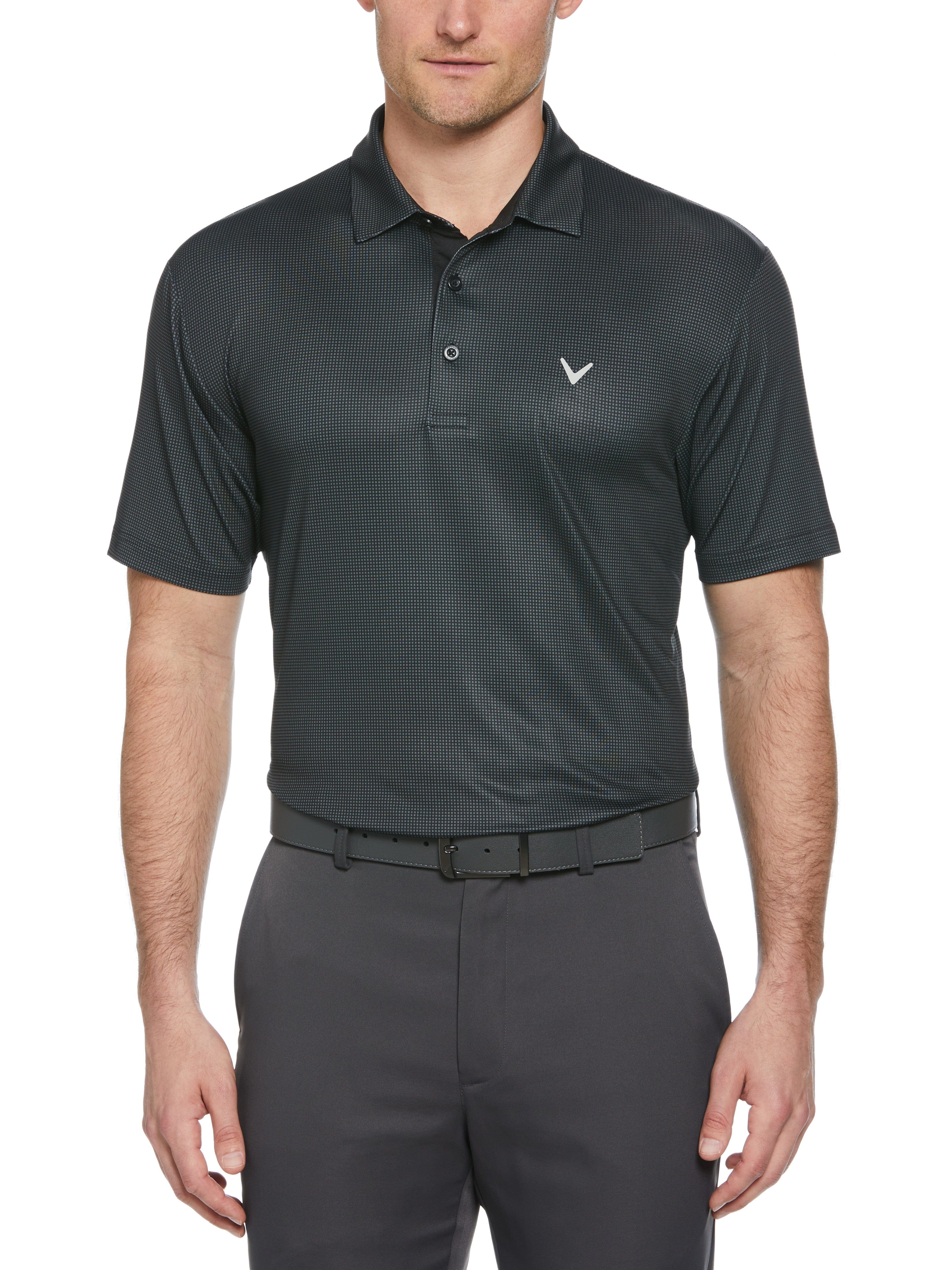 Men's Gingham Print Golf Polo Shirt - Breathable Performance Tee for Golf, Casual Wear & Outdoor Activities