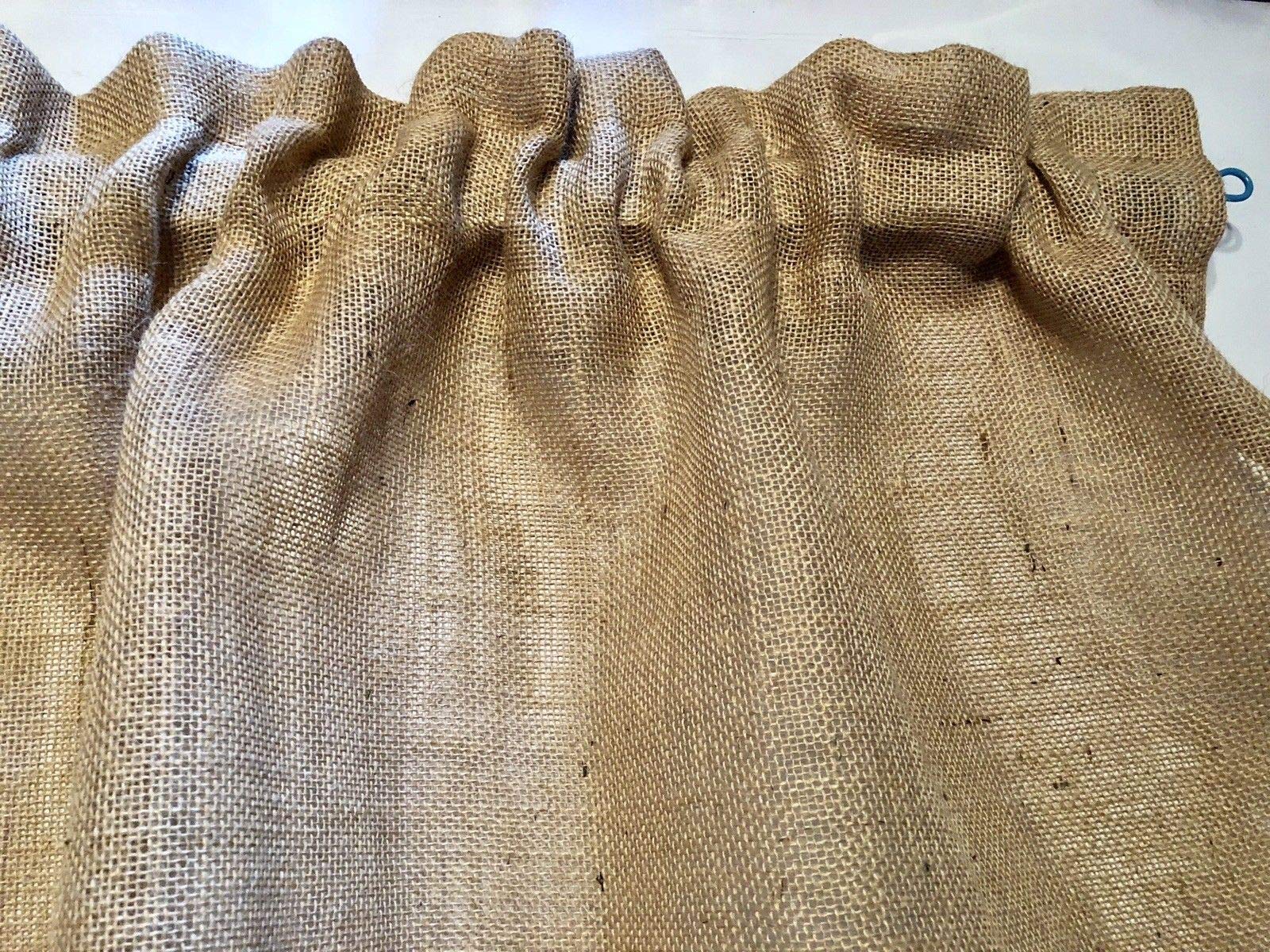 Burlap Curtain Valance 52x15 - Eco-Friendly Potato Bag Decor for Farmhouse Style