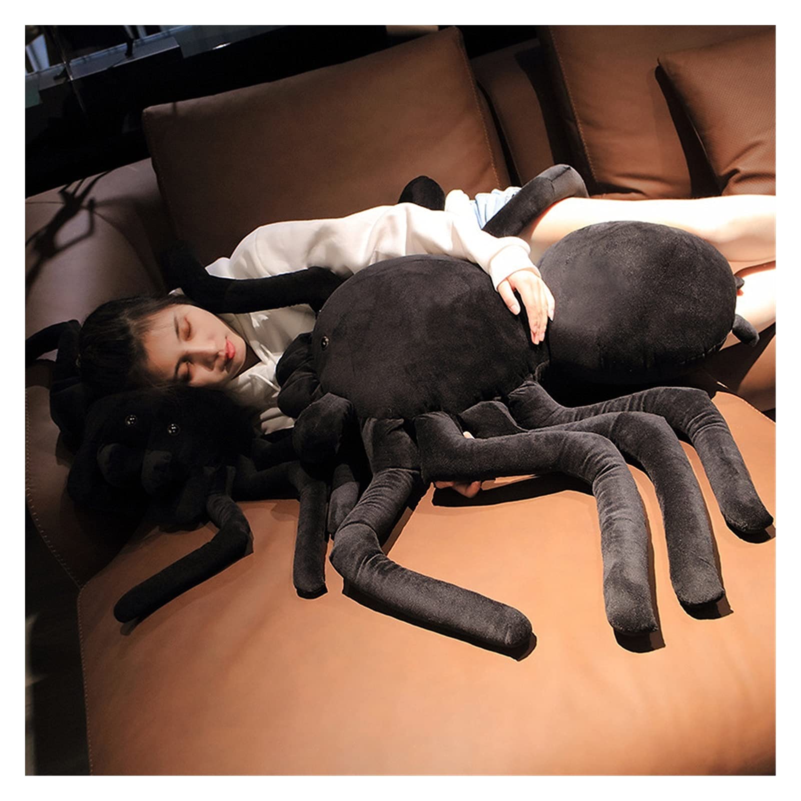 Realistic Plush Spider Stuffed Animal Toy - 25x40cm Lifelike Simulation Spider Pillow for Kids, Halloween Decor, and Cozy Home Decor - Perfect for Playtime, Bedroom Decor, and Gifts
