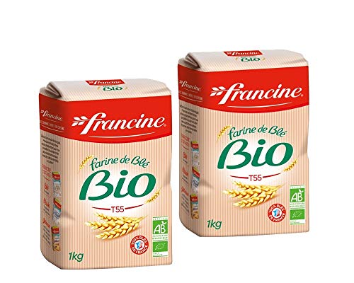 Organic French All-Purpose Wheat Flour - Francine Farine de Ble Bio - 2.2 lbs (Pack of 2) | Perfect for Baking Bread, Pastries & French Recipes | Pack of 6