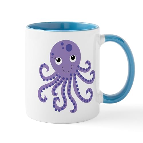 White/Blue Inside - Purple Octopus Mug