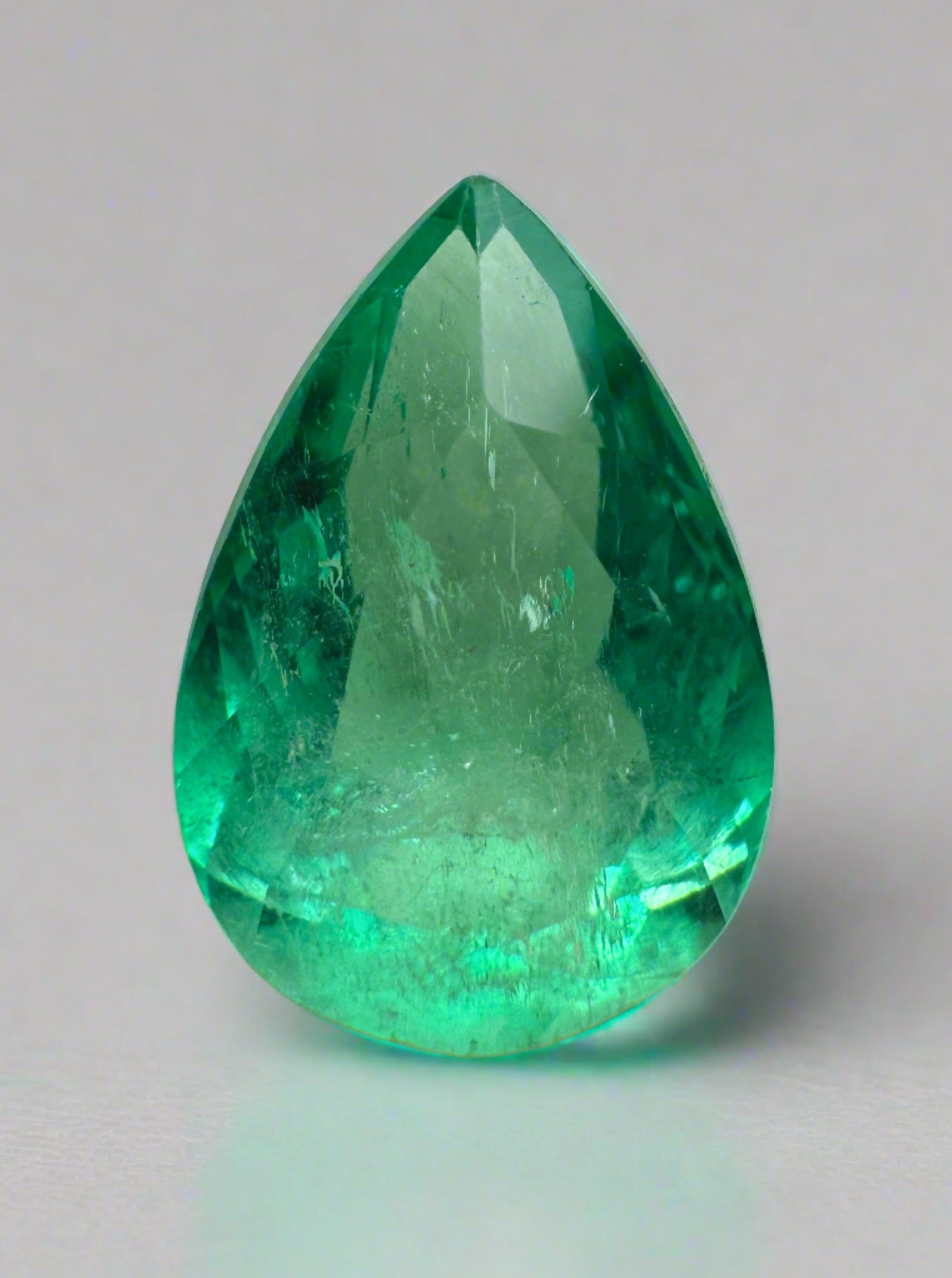 2.68 Carat 11x8mm Natural Colombian Loose Emerald Pear Cut Gemstone for Jewelry Making & Engagement Rings