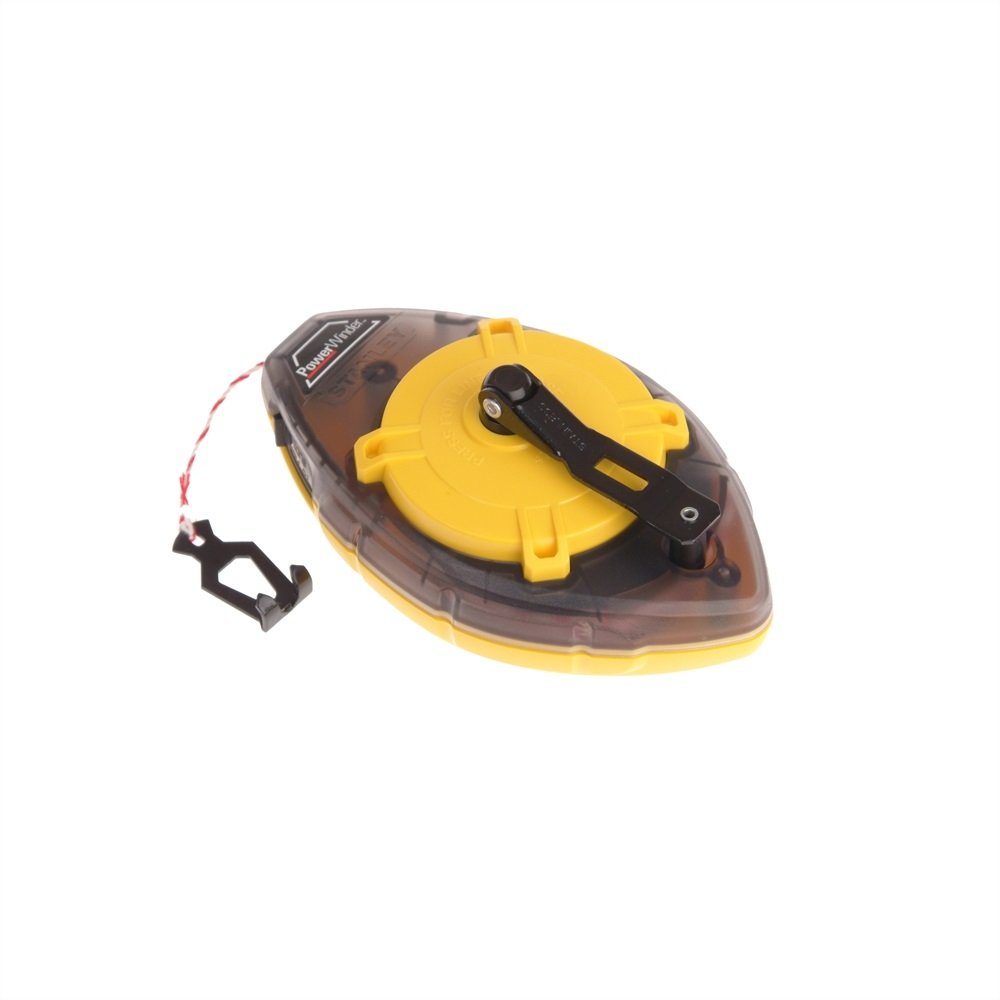 Stanley 0-47-460 Power Winder Chalk Line Reel - Professional Chalk Box for Construction, Carpentry & DIY Projects - Ideal for Marking Straight Lines on Concrete, Wood & Drywall