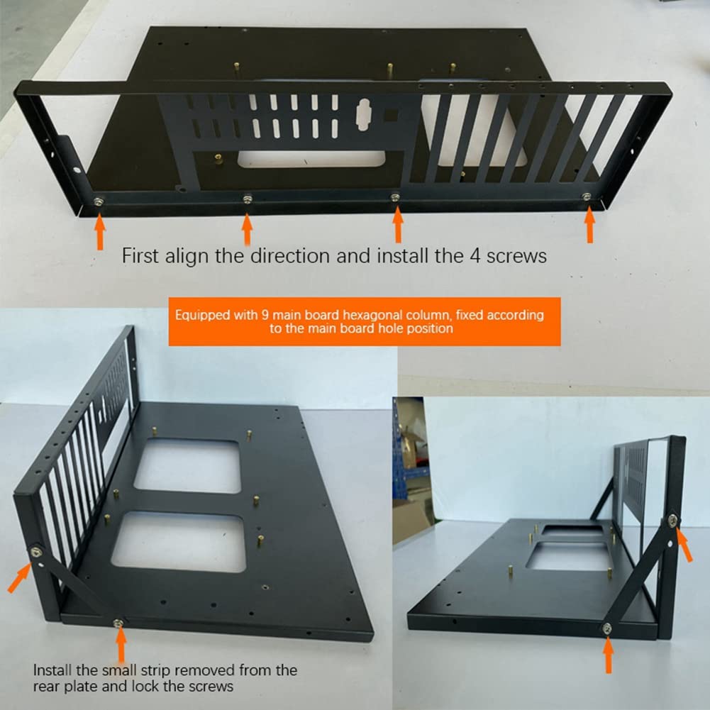 BEEOFICEPENG 3x Motherboard Holder - Heavy Duty ETH Mining Frame with Thickened Platform for ITX & Crypto Mining Rigs - Perfect for Home Mining Setup & GPU Mining Farms