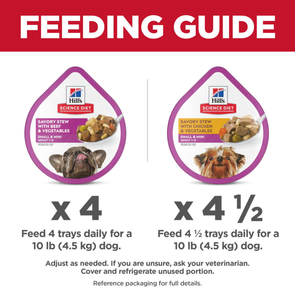 Hill's Science Diet Adult Small & Mini Paws Savory Stew - Chicken or Beef with Vegetables Canned Dog Food Variety Pack - Perfect for Small Breed Dogs' Daily Meals & Travel
