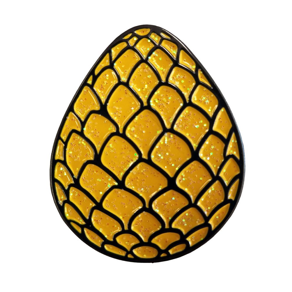 Gold Dragon Wyvern Egg Enamel Pin - Fantasy Collectible Gift