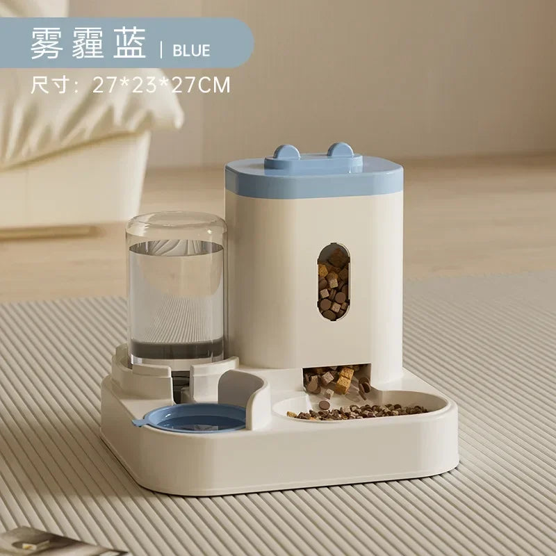 Automatic Pet Feeder Bowl with Water Dispenser - Smart Dog & Cat Food and Water Bowl for Convenient Feeding at Home or Travel