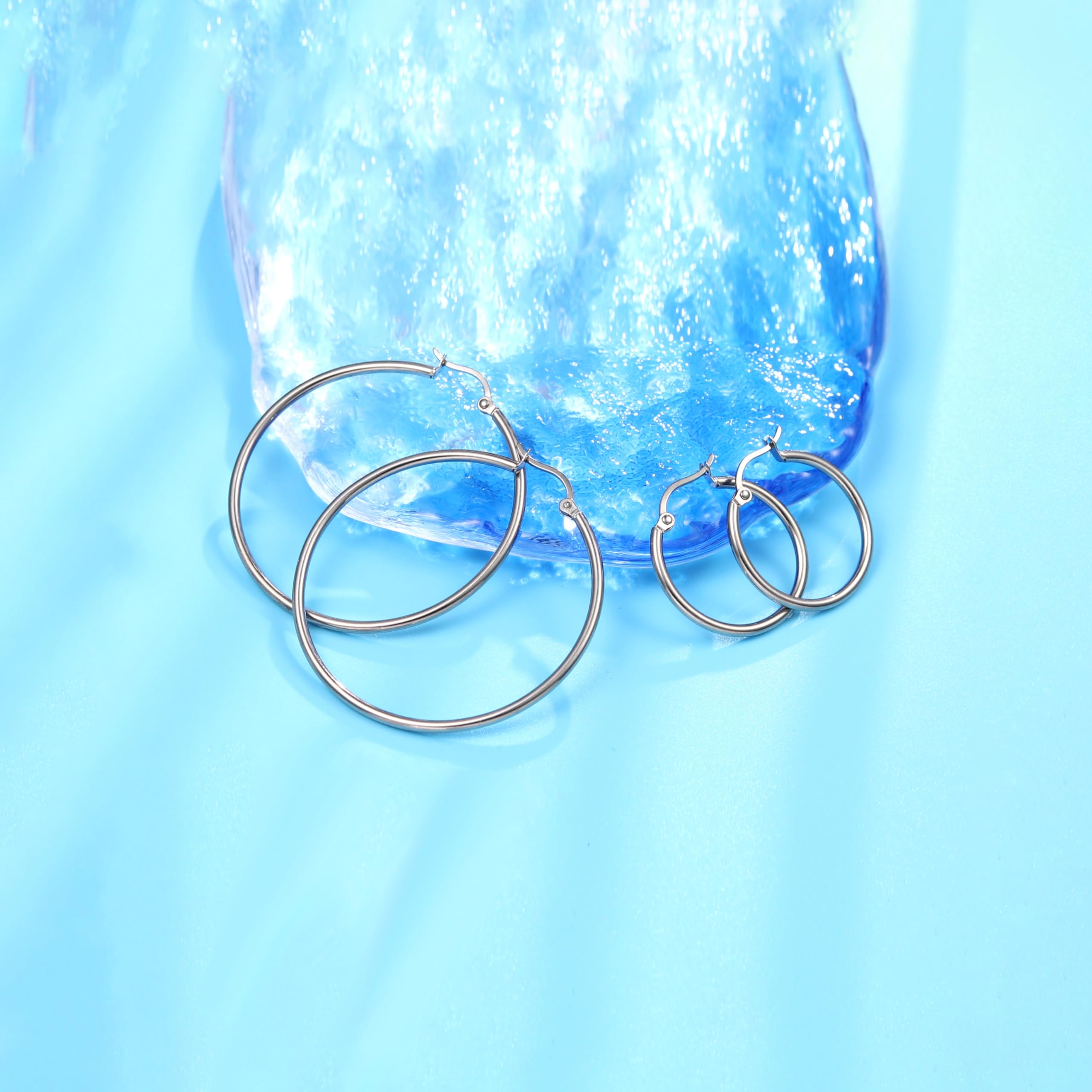 Hypoallergenic Pure Titanium Twisted Hoop Earrings for Women | Round Rope Design | Perfect for Everyday Wear, Date Night & Special Occasions