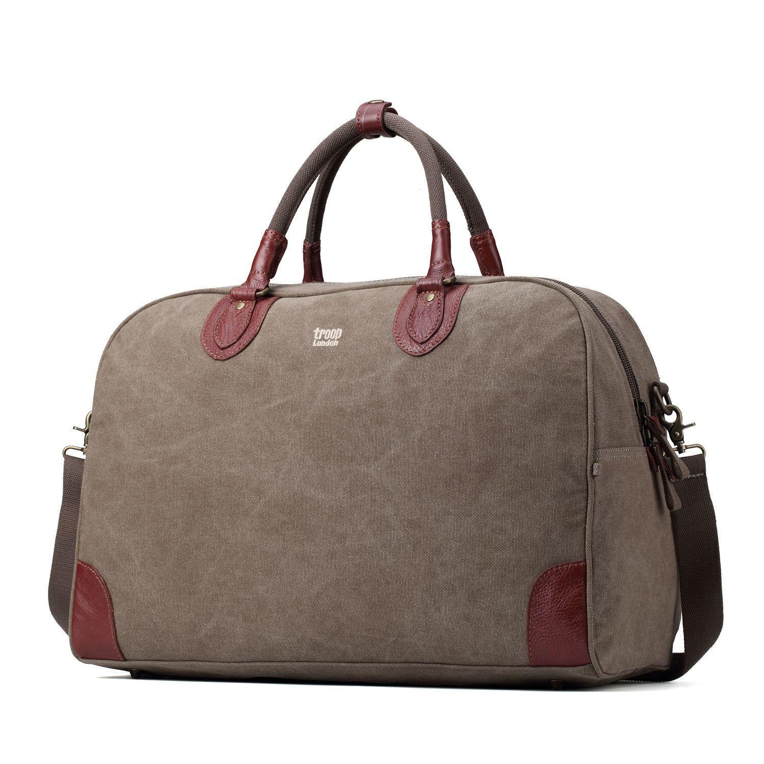 TRP0263 Troop London Classic Canvas Holdall - Large Durable Travel Duffel Bag for Gym, Weekend Trips & Outdoor Adventures | Water-Resistant Carry-On Luggage
