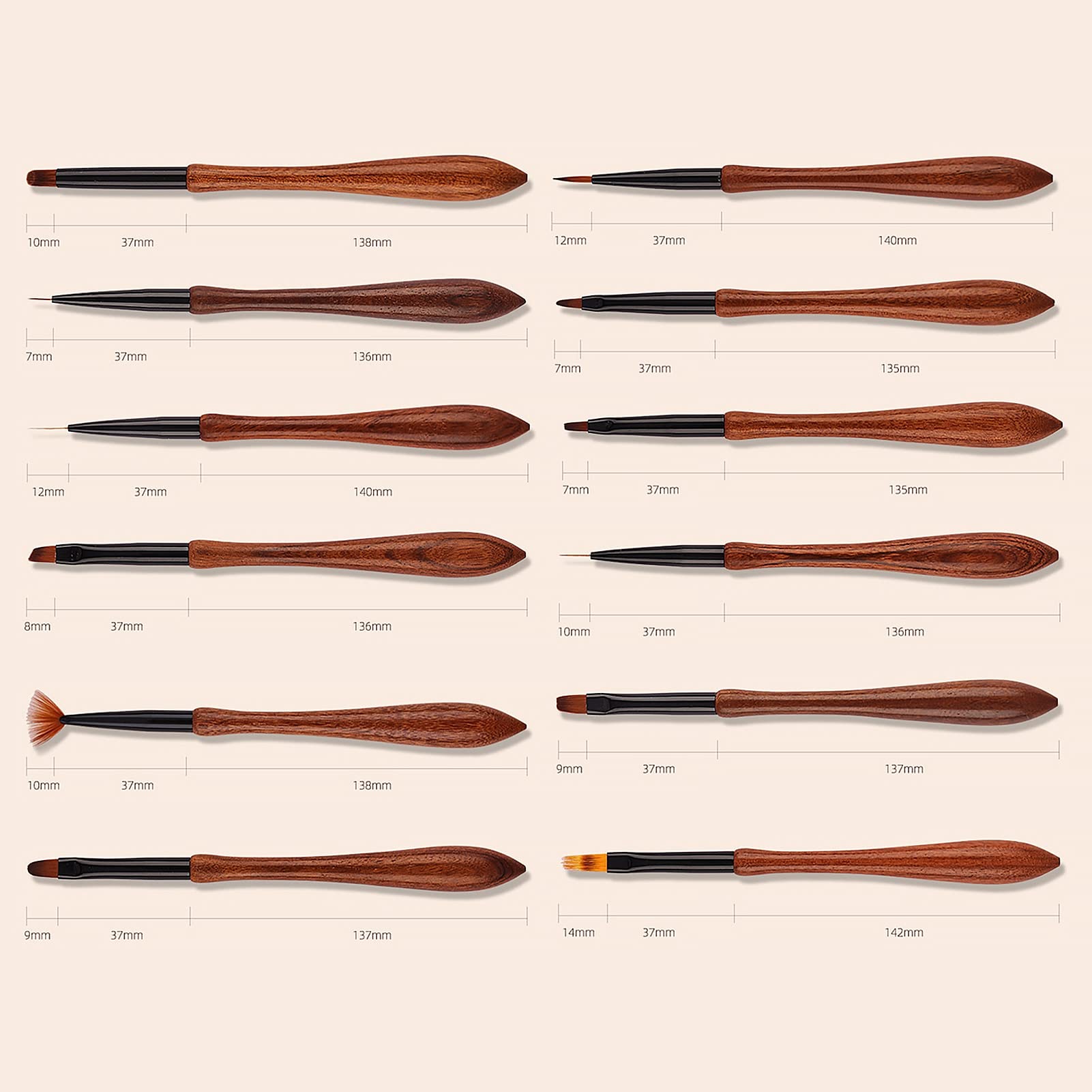 Professional Nail Art Brushes Set - Soft Bristle Non-Shedding Fine Tip Nail Painting Pens for DIY, Salon & Home Use - Perfect for Gel Polish, Acrylic Nails & Detailed Nail Designs