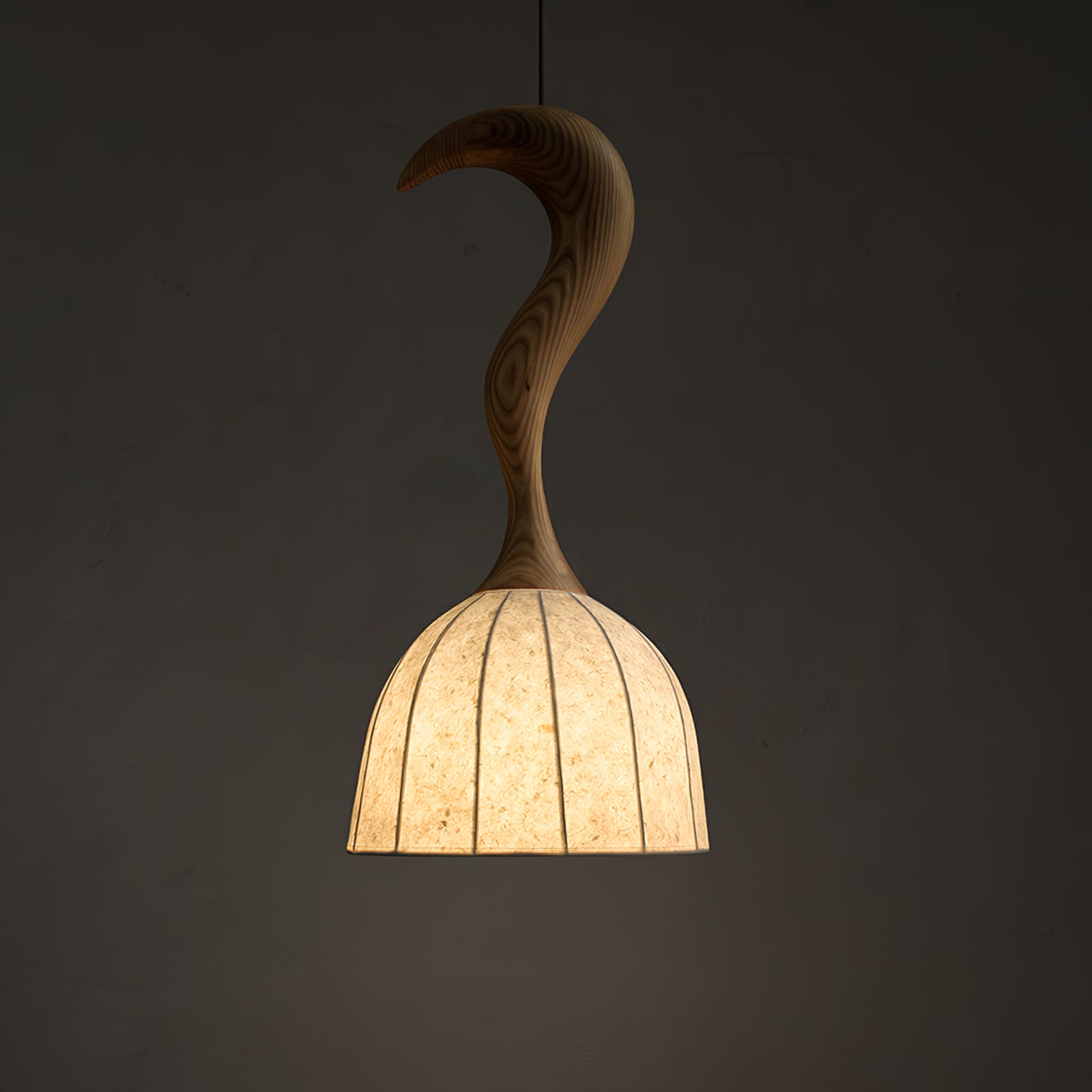 Elowen Twisted Wood Pendant Light - Handcrafted Wooden Ceiling Light Fixture for Dining Room, Bedroom & Living Room - Rustic Home Decor Lighting for Farmhouse & Modern Interior Design
