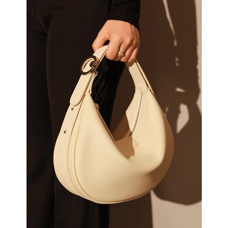 Stylish Crescent Leather Shoulder Bag for Women - Fashionable Crossbody Purse with Adjustable Strap - Perfect for Work, Travel & Everyday Use