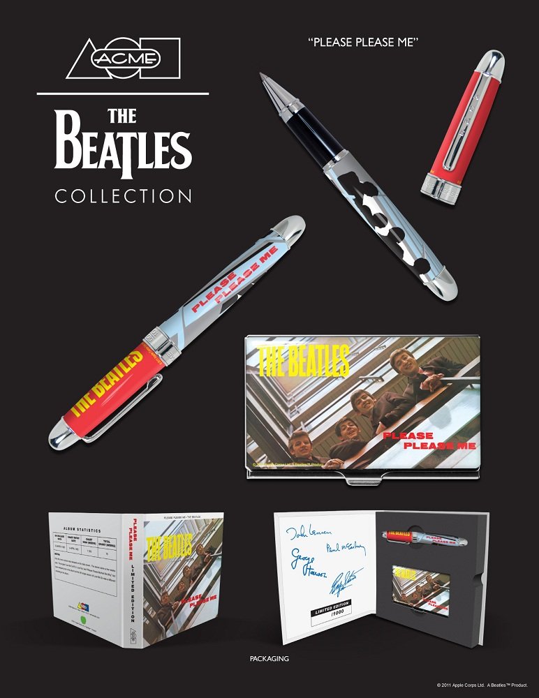 The Beatles Please Please Me Limited Edition Acme Designer Pen & Card Case - Perfect for Music Lovers, Collectors & Gift Giving